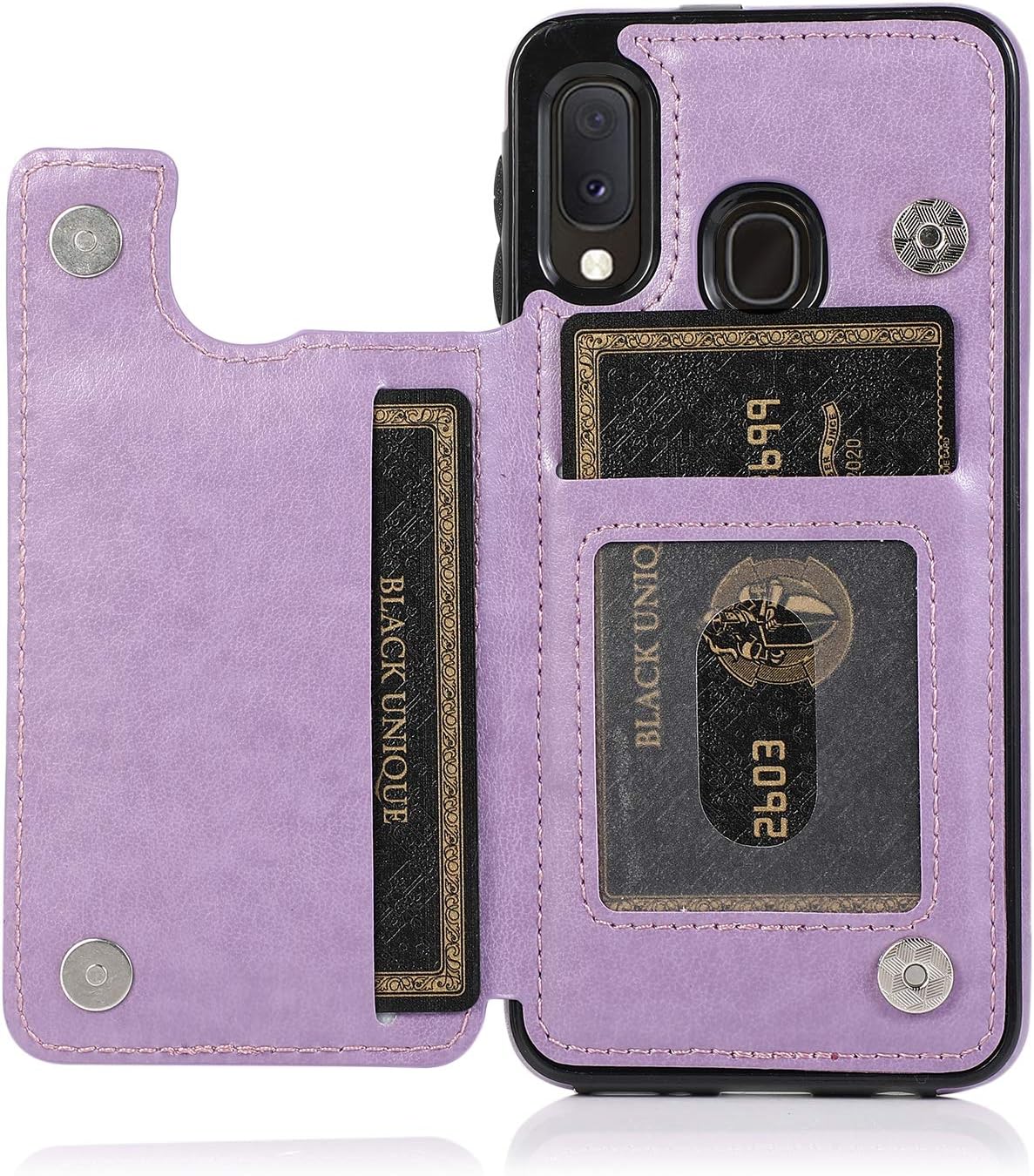 Funda de teléfono para Samsung Galaxy A10eA20e con protector de pantalla de vidrio templado y tarjetero con soporte para tarjetero, accesorios de