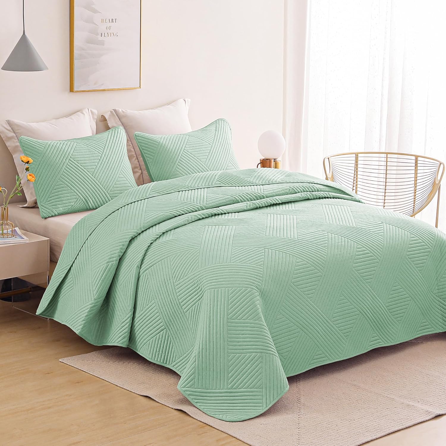 Whale Flotilla Juego de edredón tamaño individual, colcha suave y ligera con patrón en relieve, juegos de ropa de cama con funda de almohada, funda