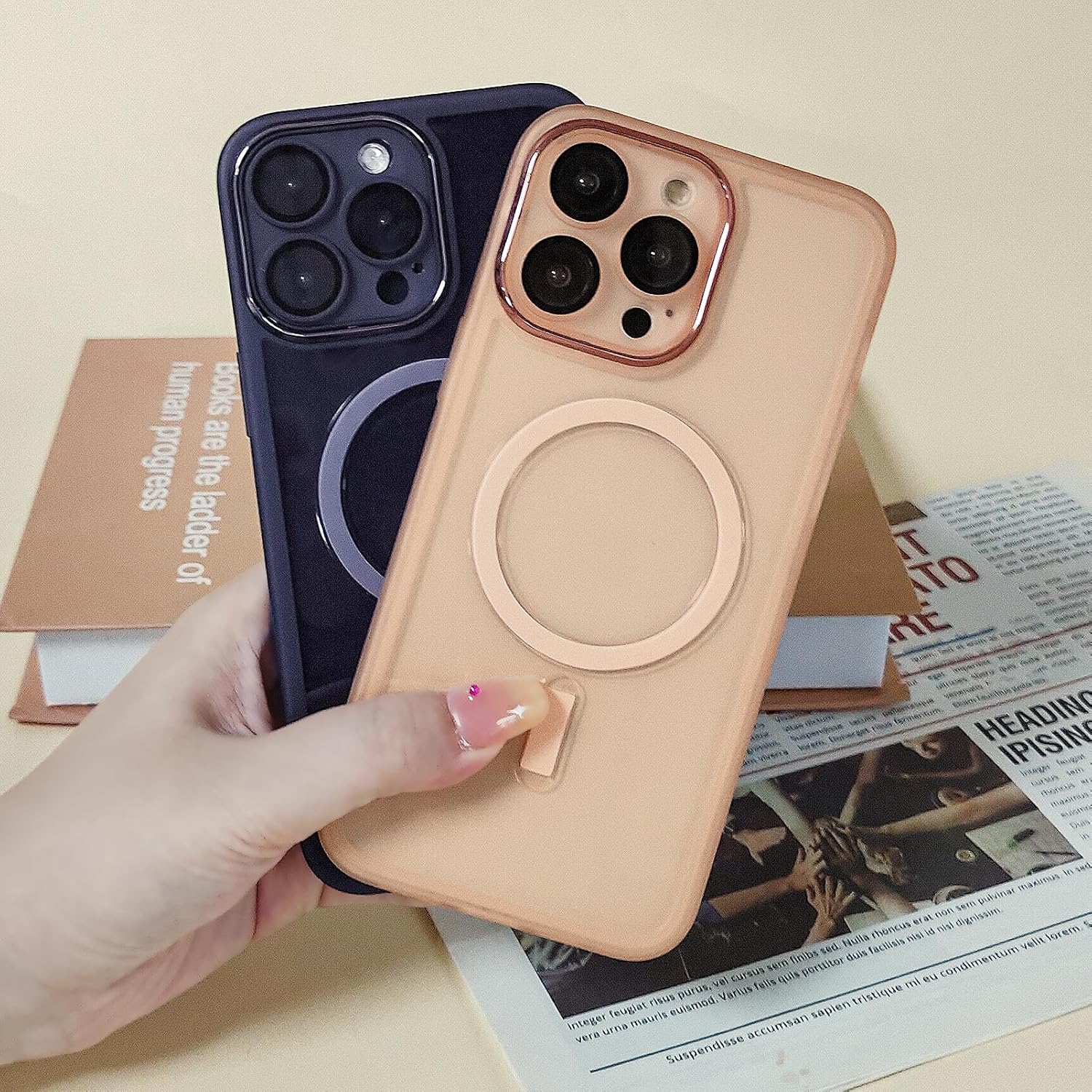 Uioeua Funda magnética transparente compatible con iPhone 13 Pro Max, silicona suave esmerilada, a prueba de golpes, con protector completo de lente