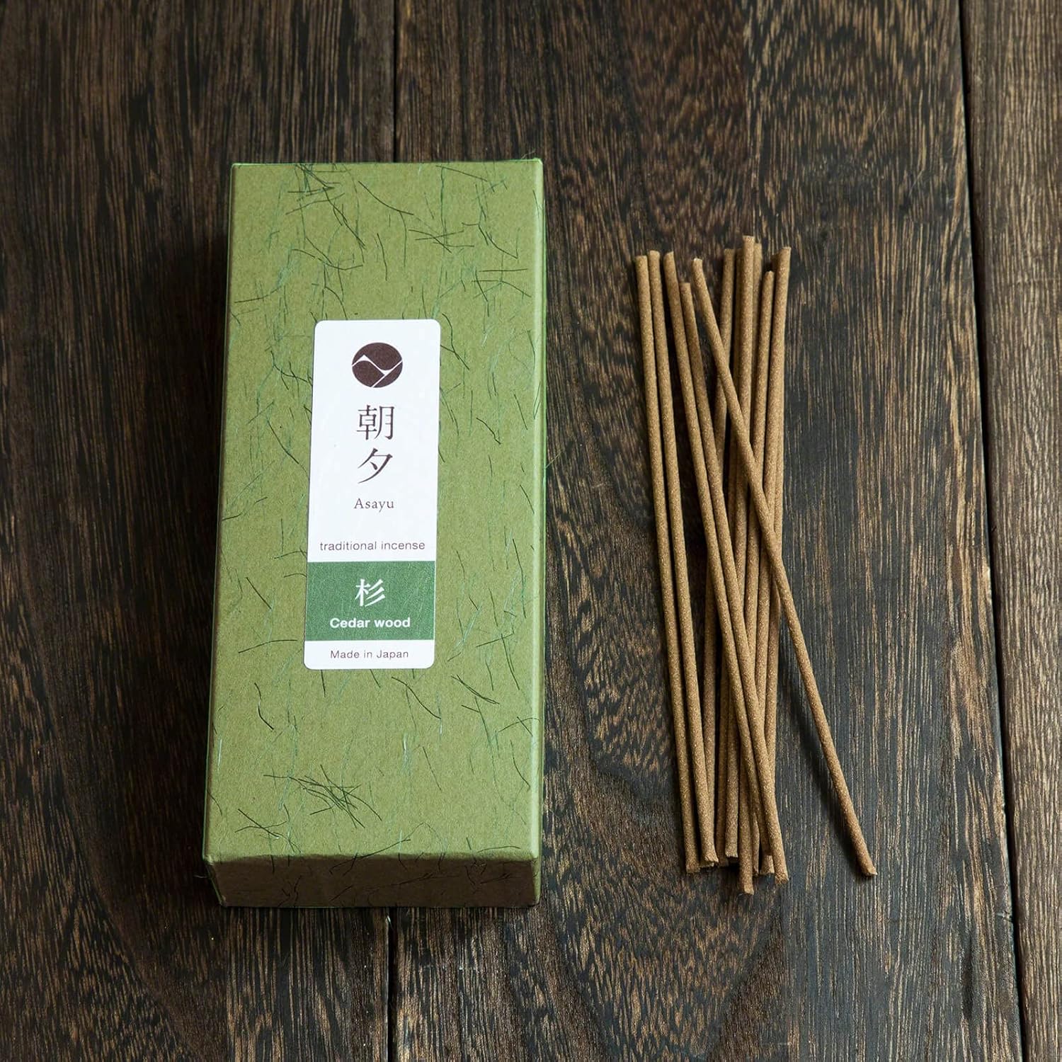 Asayu Japan Varillas de incienso tradicionales con aroma a madera de cedro japonés (1.41 oz) para meditación nocturna, relajación o yoga, fabricado