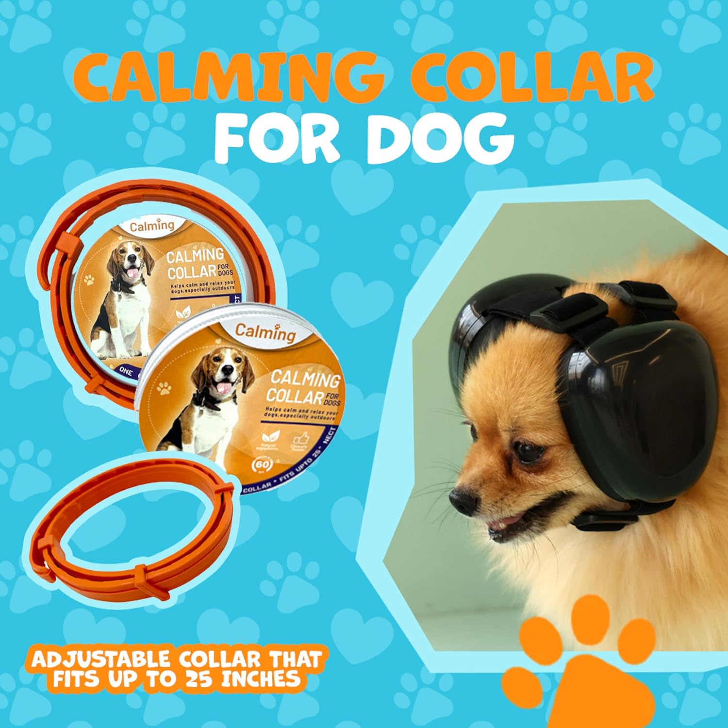 Orejeras para perros para protección contra el ruido y cuello calmante, talla M, son demasiado grandes para chiguaguas, ansiedad del perro,
