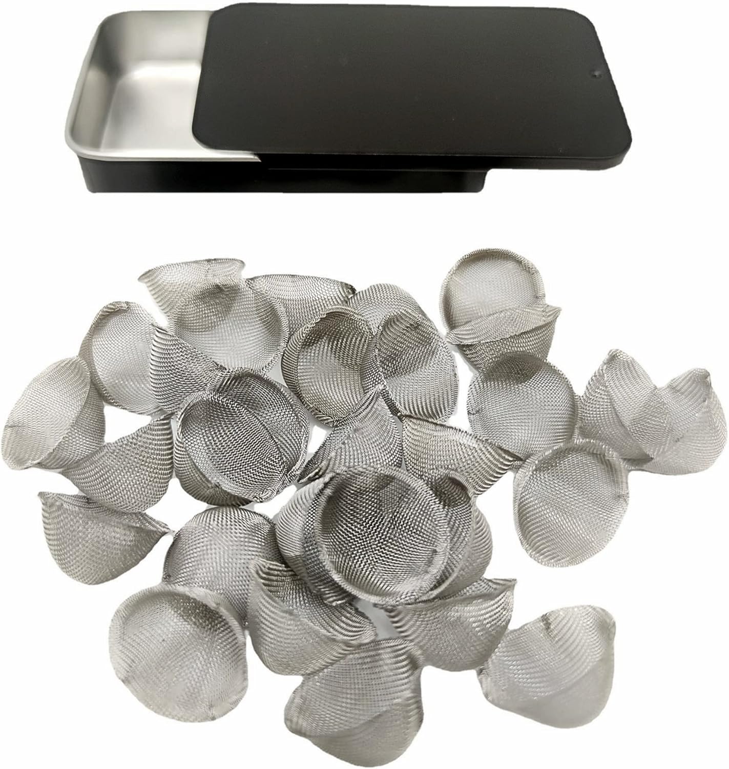 30 piezas de pantallas de tubería de 0.75 pulgadas (34) de acero inoxidable con diseño cónico con caja de metal. Tamaño ajustable