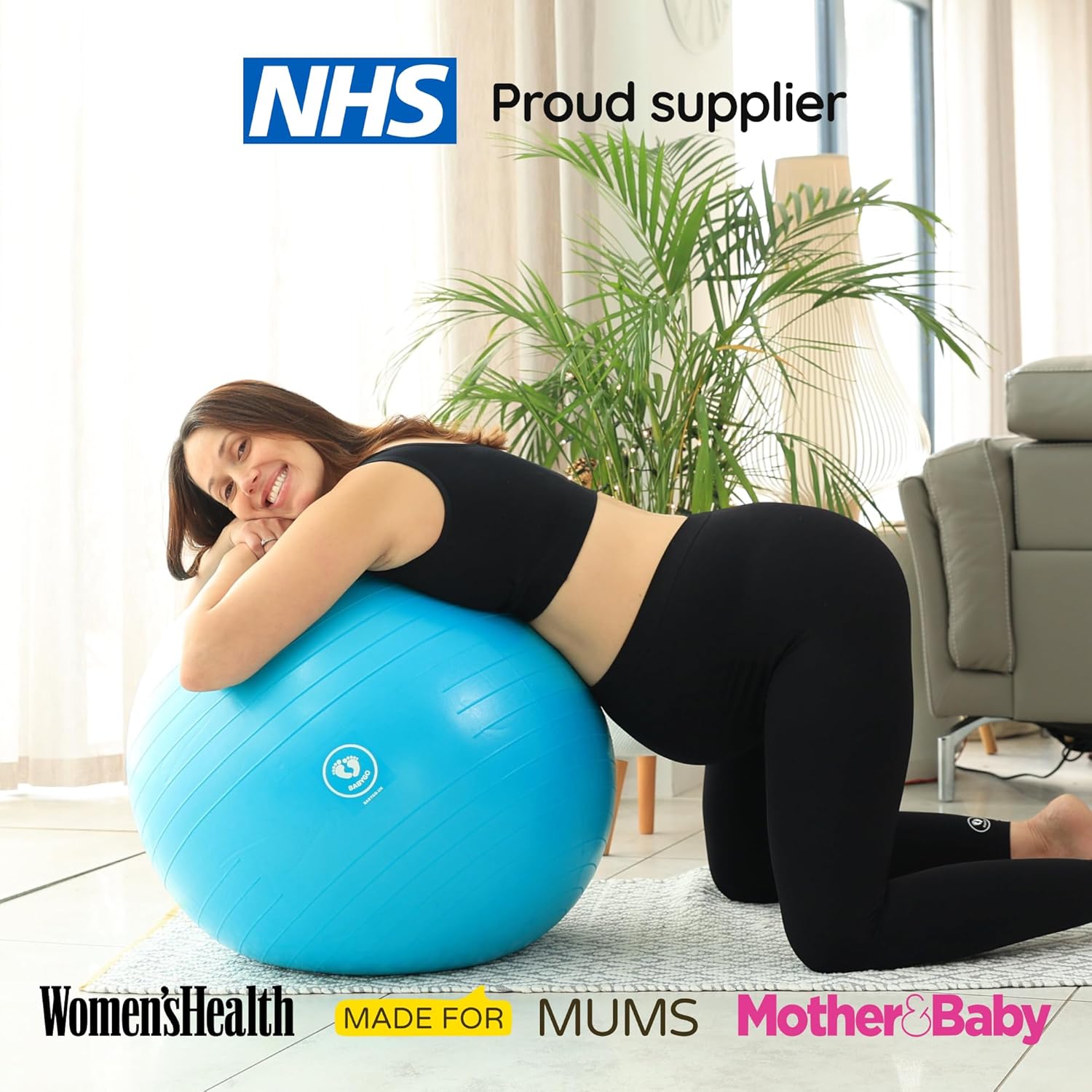 BABYGO Bola de parto  Juego de pelota y libro de yoga y ejercicio para embarazo, objetivo trimestre, fisio de maternidad, plan de nacimiento y