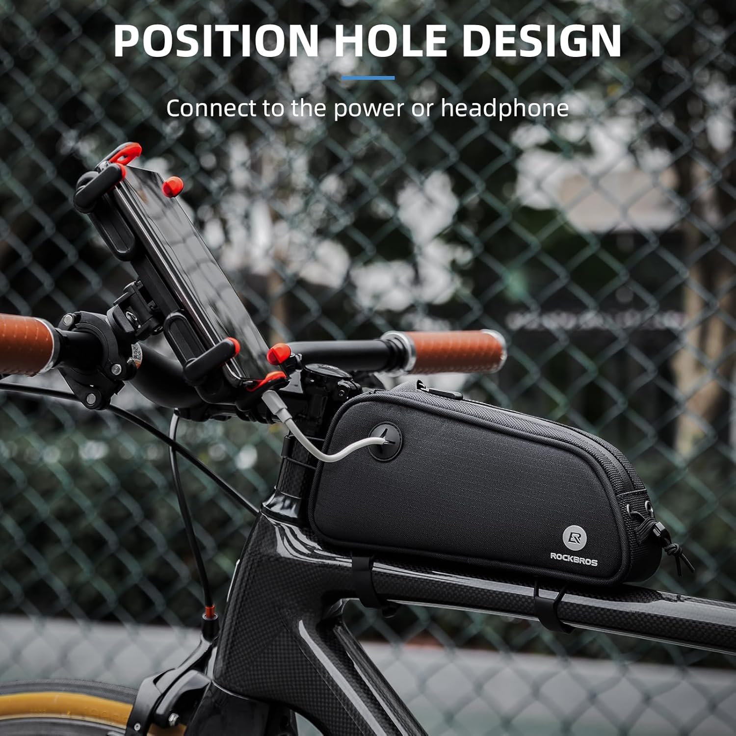 ROCKBROS – Bolsa de bicicleta de tubo superior para bicicleta, bolsa de montura frontal, de accesorios, compatible con iPhone 141312 Pro y Galaxy
