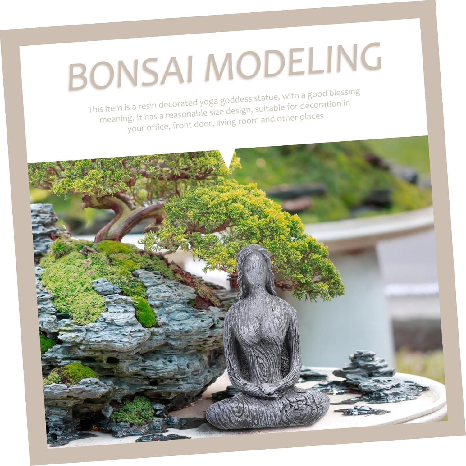 Garneck Adornos tallados, estatua de postura de yoga, figuras de yoga, escultura de diosa, estatua meditadora, decoración de automóvil, decoración