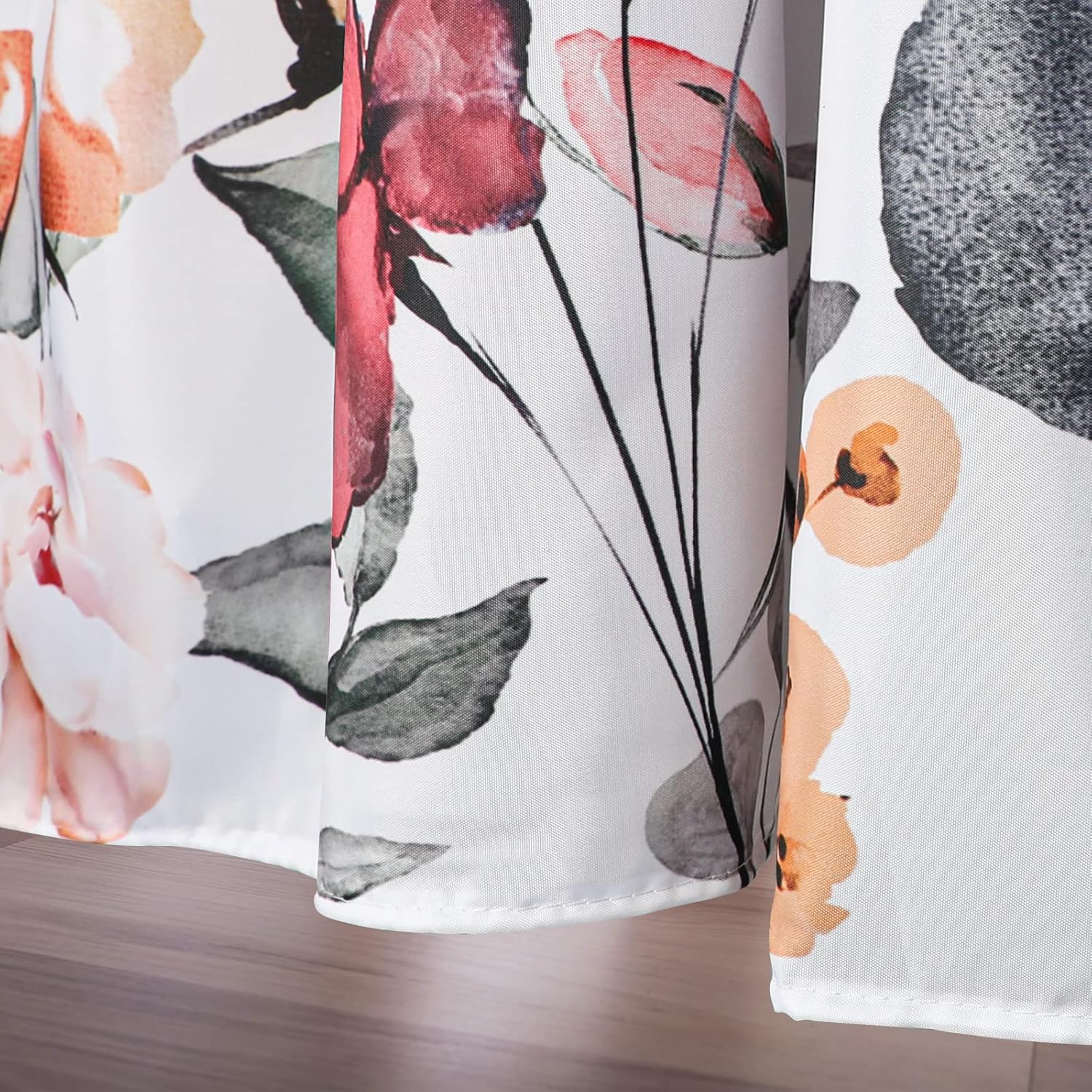 Cortina de ducha de tela floral, cortina de ducha de baño, tela de poliéster impermeable de secado rápido, juego de cortina de ducha para baño,