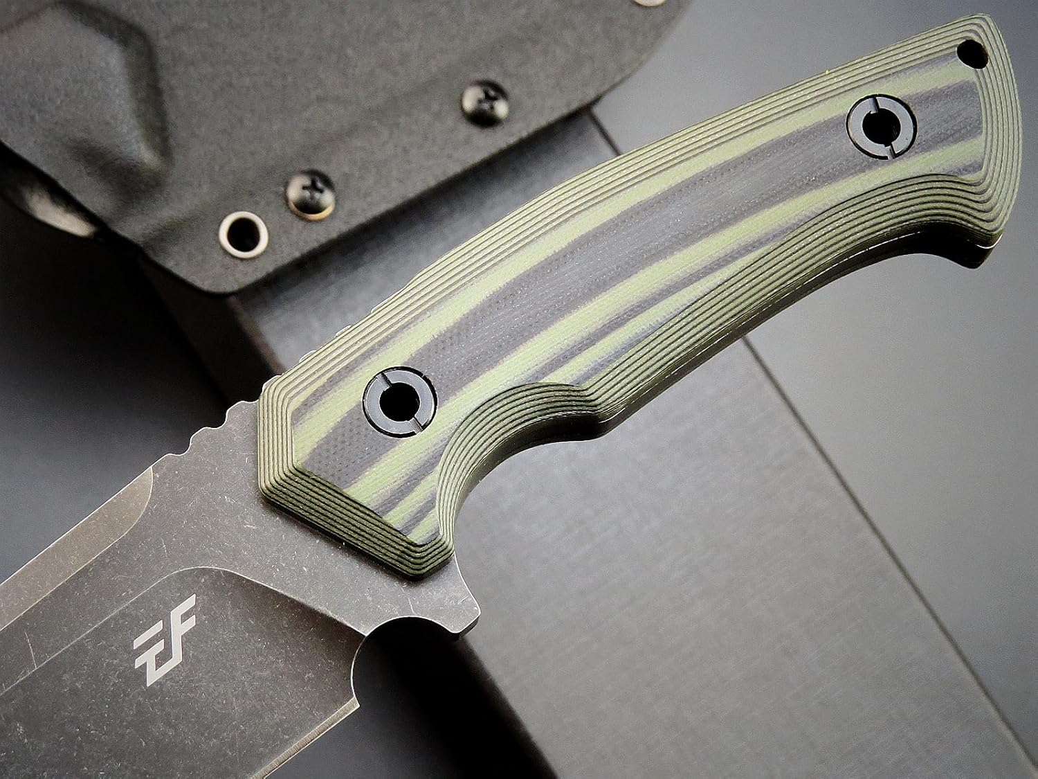 Eafengrow EF134 Cuchillo de hoja fija DC53 Hoja de acero de dos tonos G10 mango de espiga completa Heavy Duty EDC cuchillos rectos para trabajo,