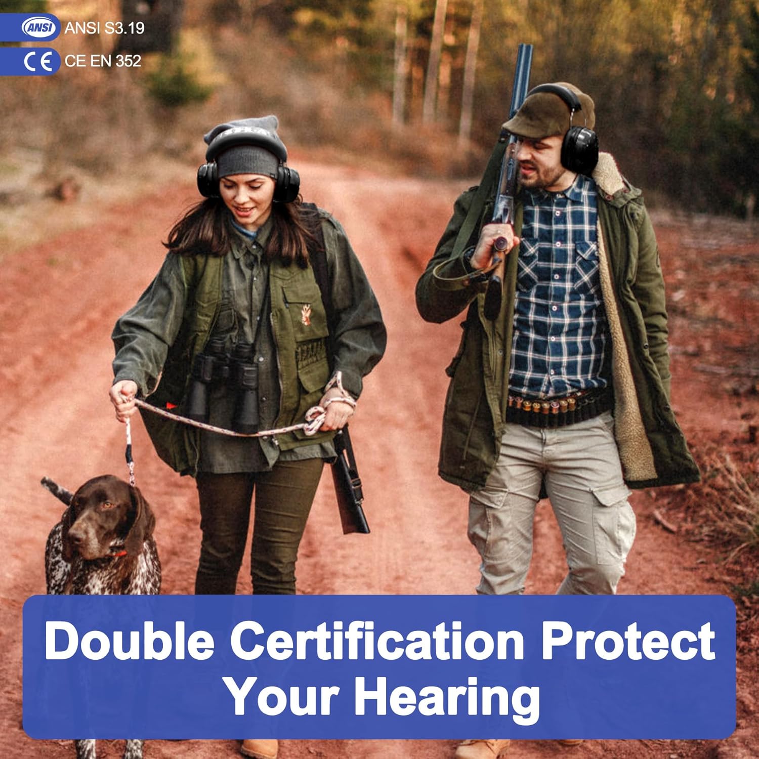 PROHEAR 012 Orejeras con reducción de ruido  28 dB NRR Auriculares con cancelación de ruido Protección auditiva ajustable para corte de nieve,