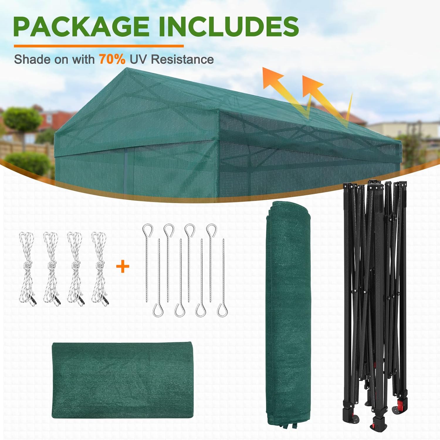 EAGLE PEAK Cubierta de tela para invernadero de 8 x 6 pulgadas, plegable, portátil, para jardinería, con cubierta de malla, puerta de entrada