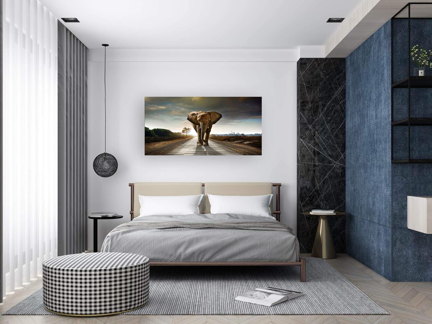 Muolunna D1250 Impresiones en lienzo de elefantes, arte de pared, fotos de animales, pintura sobre lienzo, decoración para sala de estar,