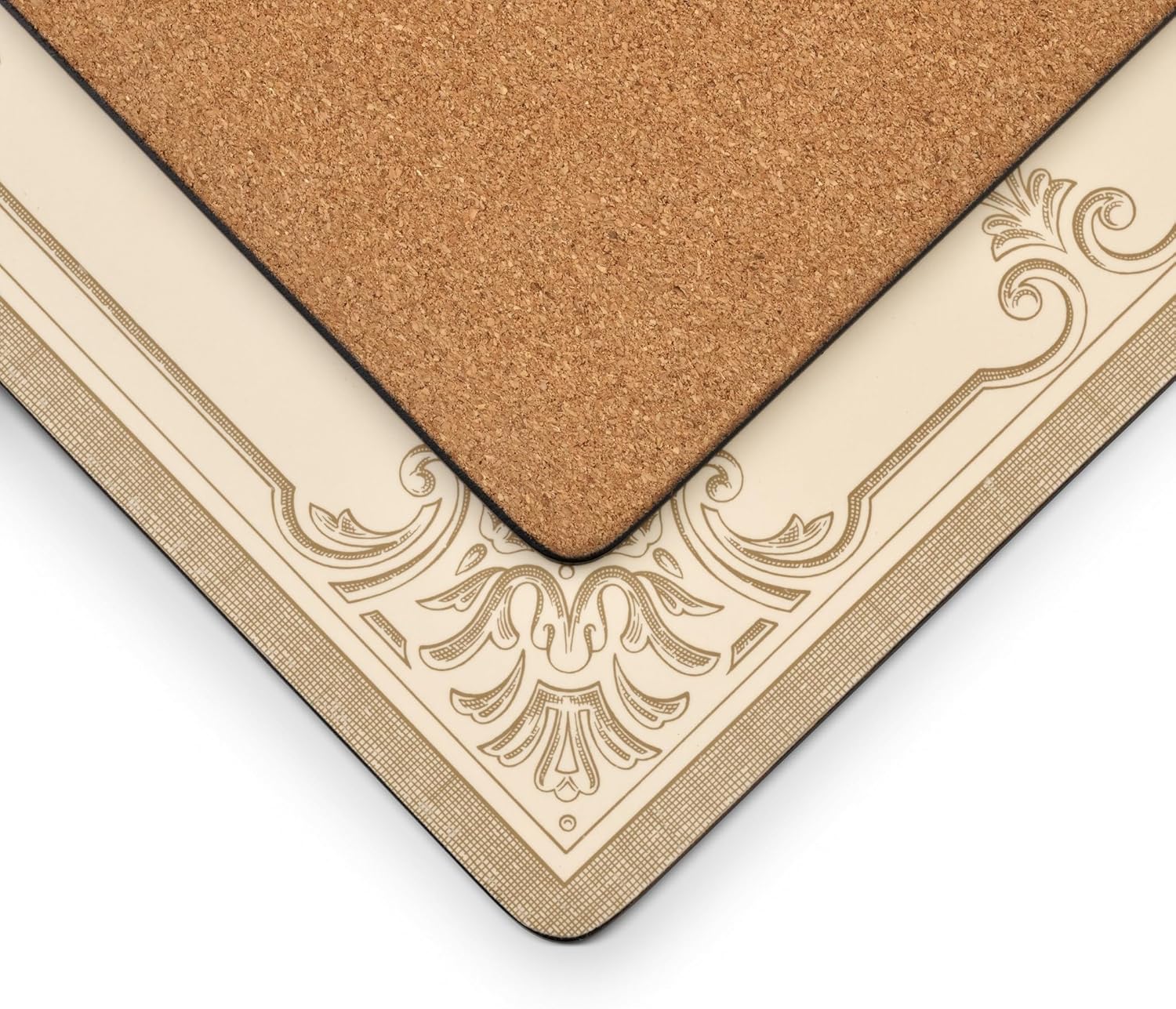 Juego de 4 manteles individuales de 15.7 x 11.7 pulgadas, cada uno beige y blanco, casual, clásico, antiadherente