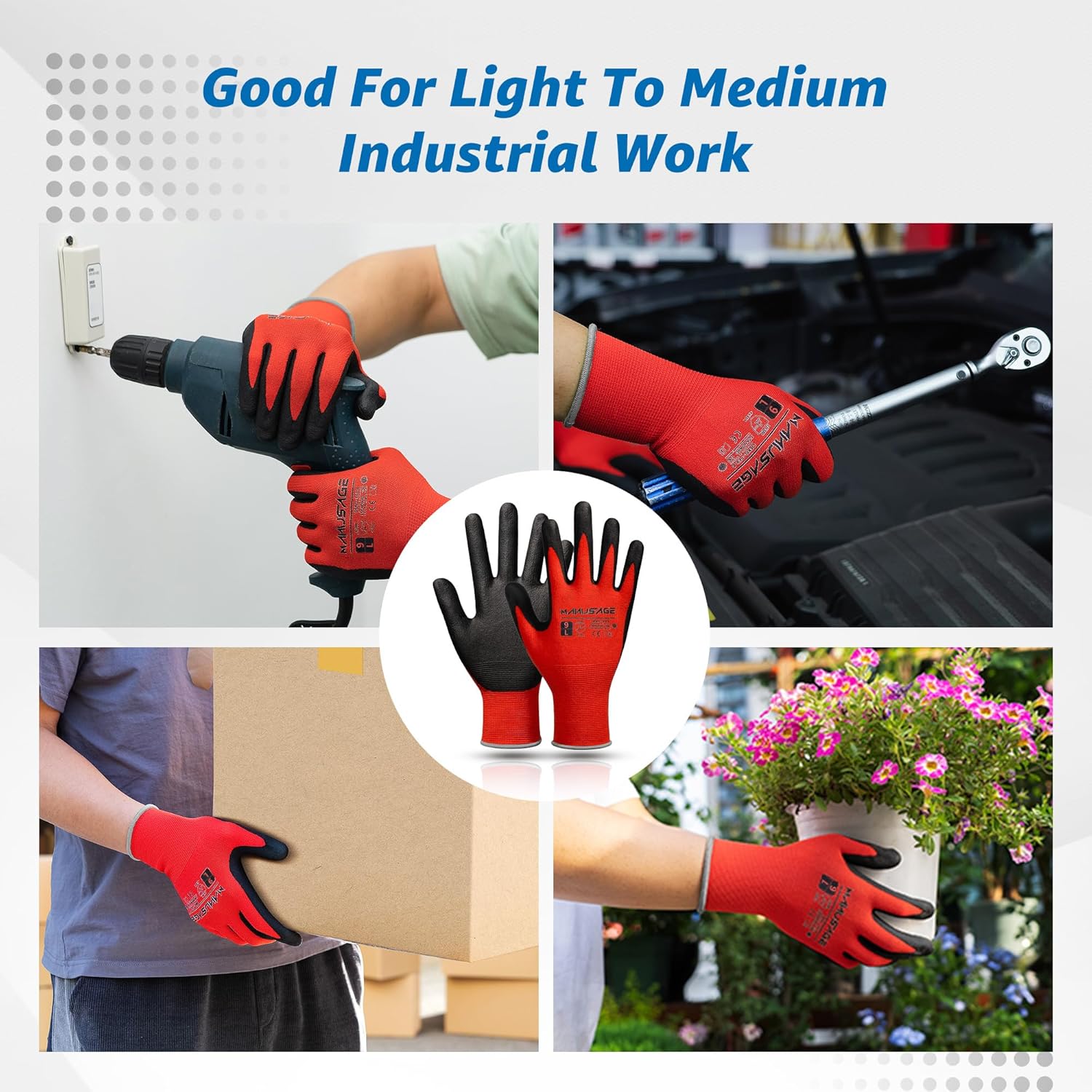 Guantes de trabajo de seguridad para hombres y mujeres, guantes de trabajo de microespuma de nitrilo XL, guantes de trabajo delgados con dedos para