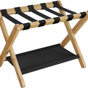 SONGMICS Portaequipajes, soporte plegable para maleta con estante de almacenamiento, para habitación de invitados, hotel, dormitorio, resistente, SONGMICS Portaequipajes, soporte plegable para maleta con estante de almacenamiento, para habitación de invitados, hotel, dormitorio, resistente,