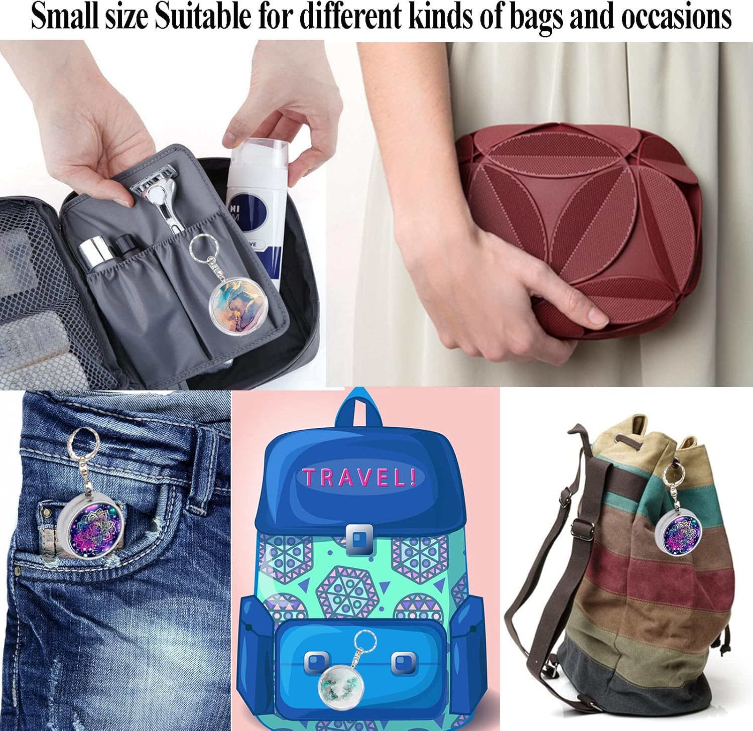 Cenicero de bolsillo portátil, llavero circular de metal con desinflador, soporte personalizado para cenicero para uso cómodo al aire libre (piña, 2