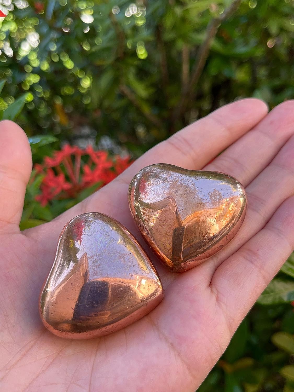 GAF TREASURES Venta al por mayor Corazones de cristal, Corazones hinchados de cristal pulido, Piedra de palma de cristal, Piedra de preocupación,