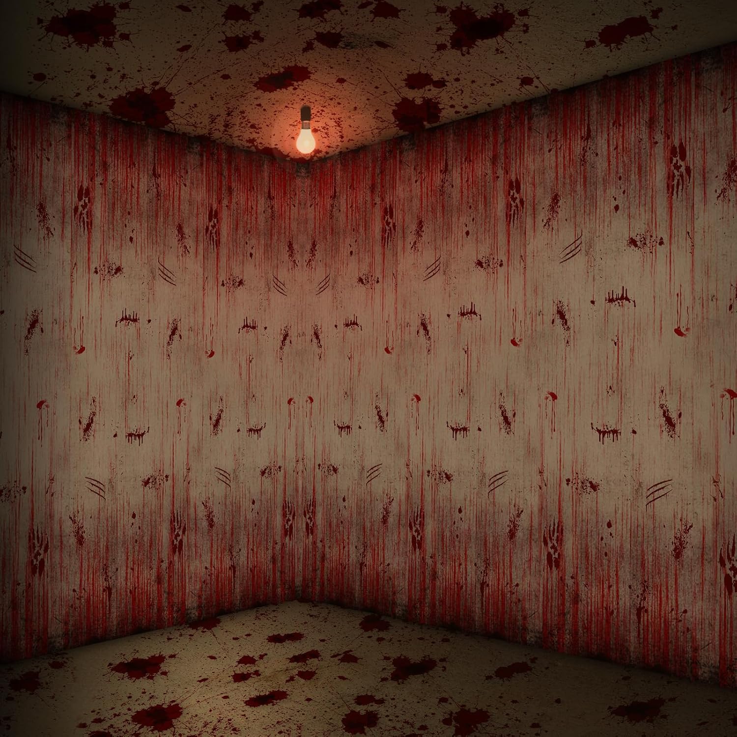 3 piezas de fondo de fotografía de Halloween con estampado sangriento, telón de fondo de plástico para Halloween, suministros de decoración de
