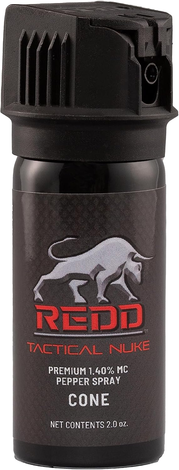 REDD Spray de pimienta, Tactical Nuke – (1.40% MC) de fuerza máxima – cono abatible (2 onzas)