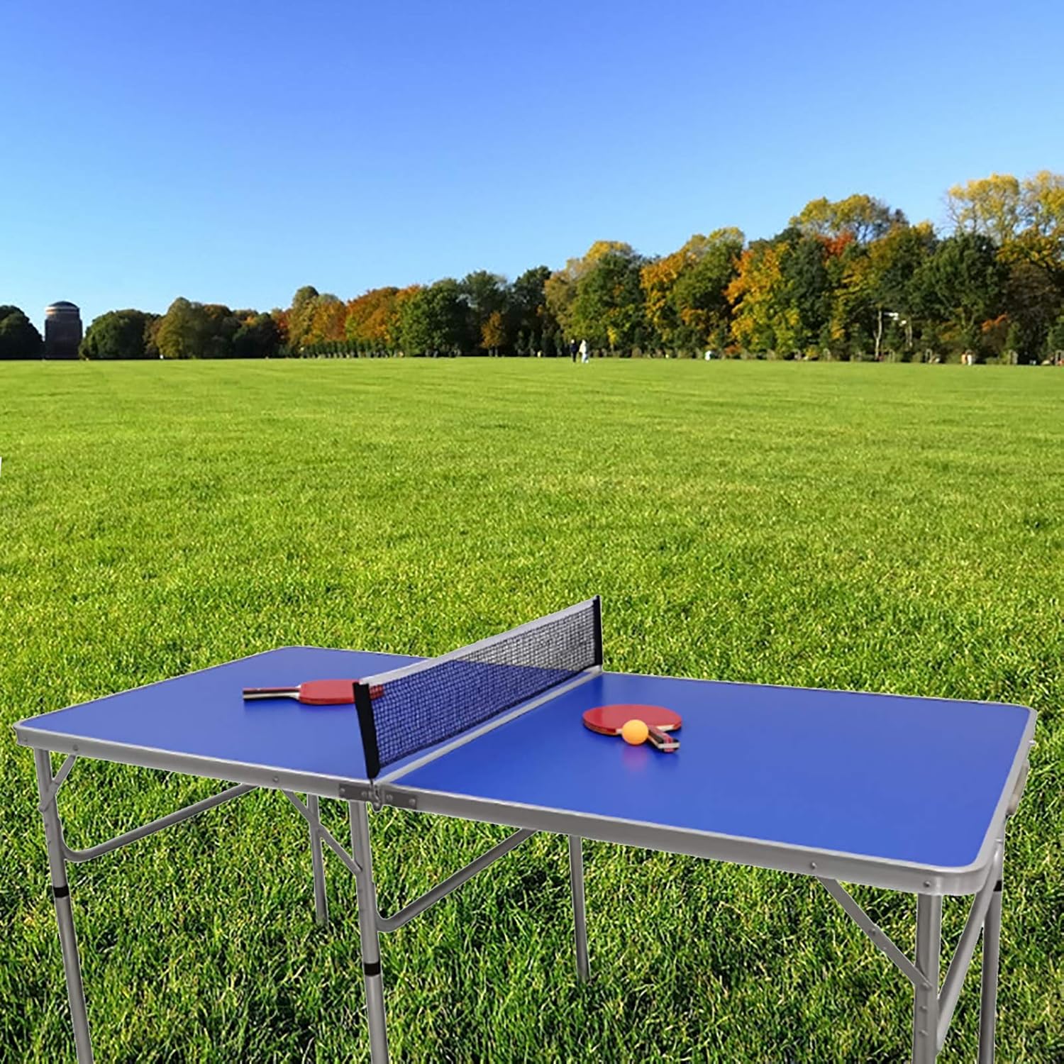 Mesa de tenis de mesa plegable para interiores con red, mesa de juegos de pingpong, fácil de fijar y quitar la red