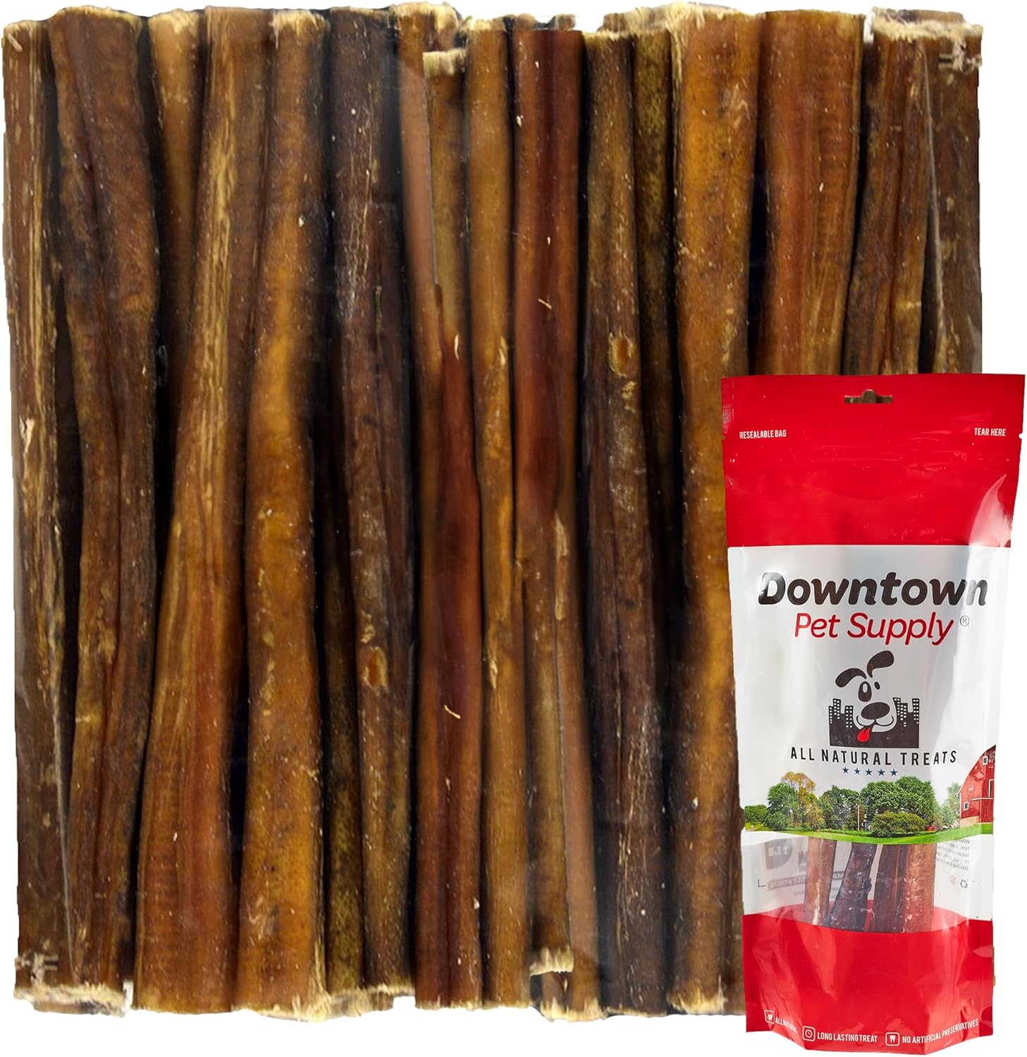 Downtown Pet Supply Thin Junior Bully Sticks (12 pulgadas  12 libra)  Palitos de matón para perros pequeños y cachorros  Un solo ingrediente de