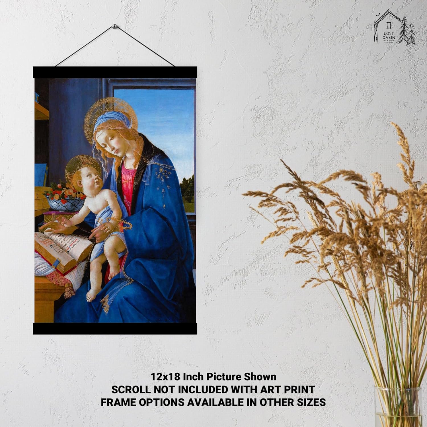 Lost Cabin Madonna of the Book de Sandro Botticelli  Impresión sin marco  Reproducción de pinturas de obras de arte finas  Póster decorativo
