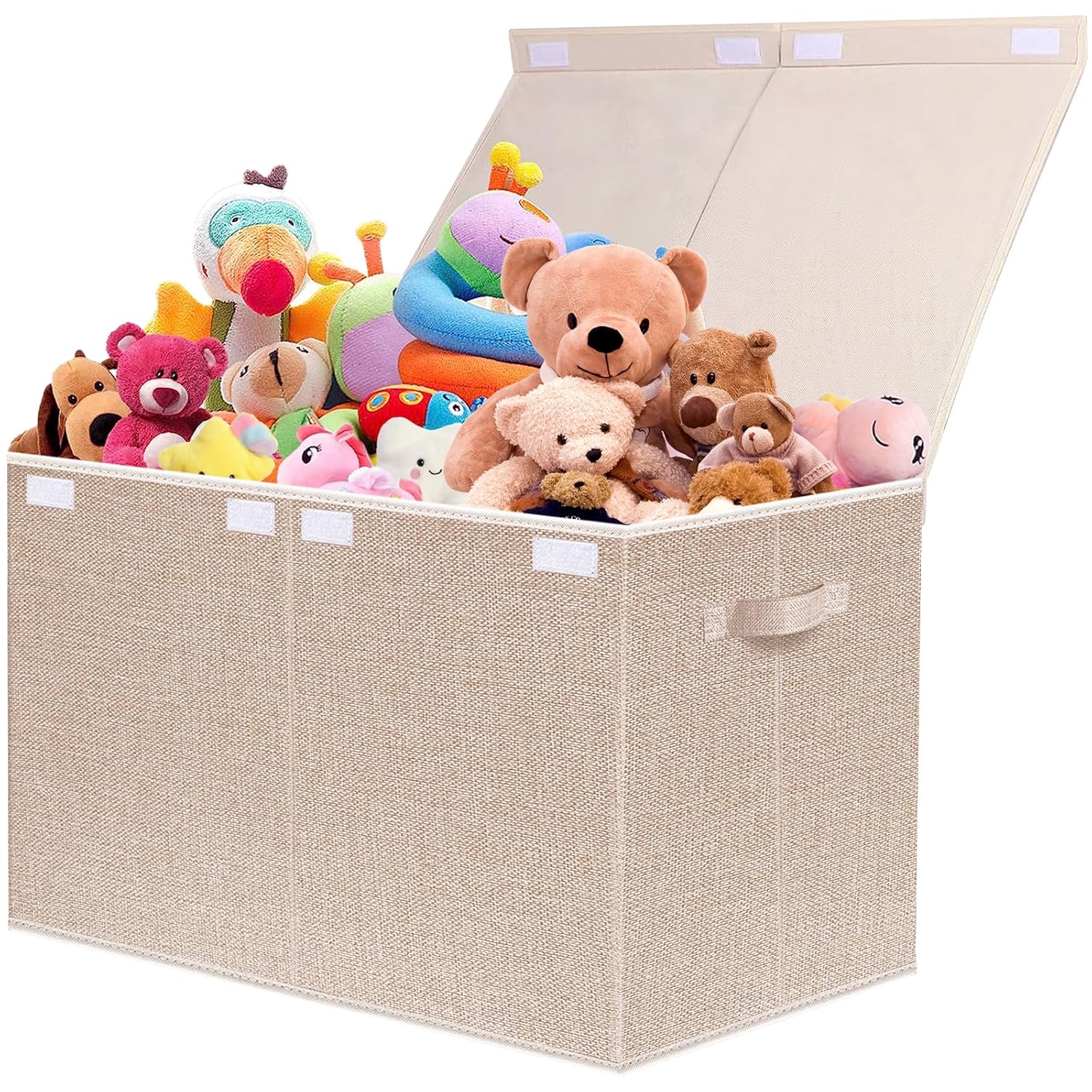 VERONLY Caja grande de juguetes con tapa, cajas plegables para juguetes para niños, cestas organizadoras con asas para niños, niñas, guardería, sala