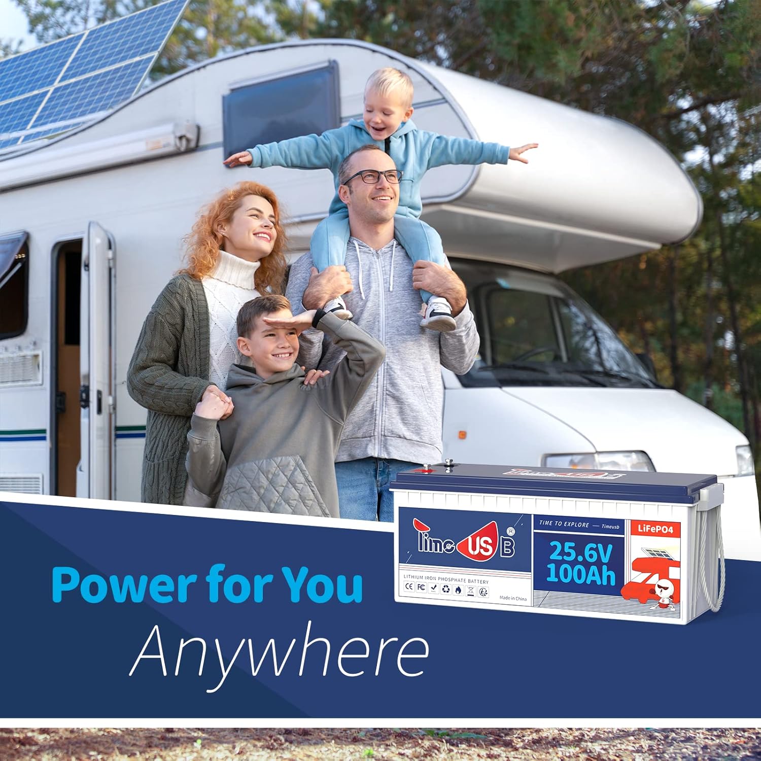 Batería LiFePO4 de 24 V 100 Ah, batería de litio de 2.56 kWh, BMS de 100 A integrada, vida útil de 10 años con celdas LiFePO4 de grado A, perfecta