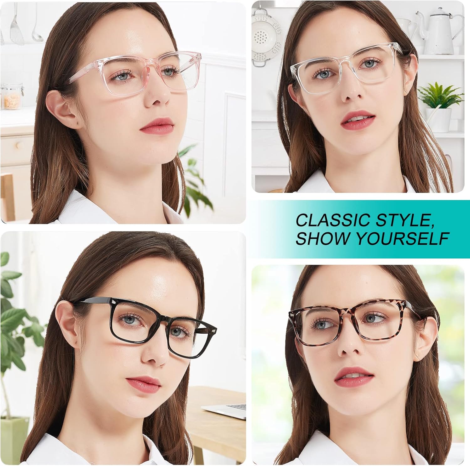 Paquete de 4 lentes de lectura con bloqueo de luz azul para mujer, filtro UV, para lectores de computadora 1.0 1.25 1.5 1.75 2.0 2.25 2.5 2.75 3.0