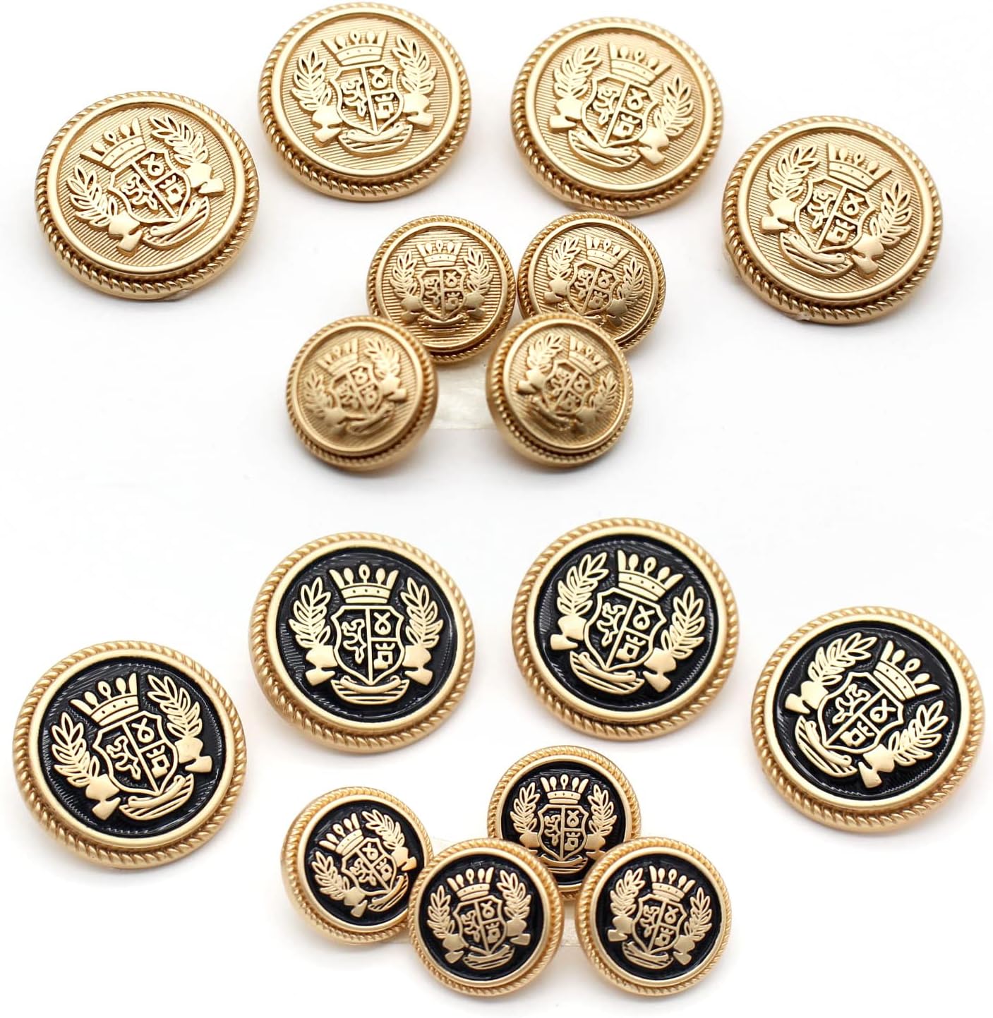 ZoTuoART Royal Coat of arms – Botón de metal  Corona de oreja de trigo Insignia Escudo Botones redondos para JK British College Style Suit Coat