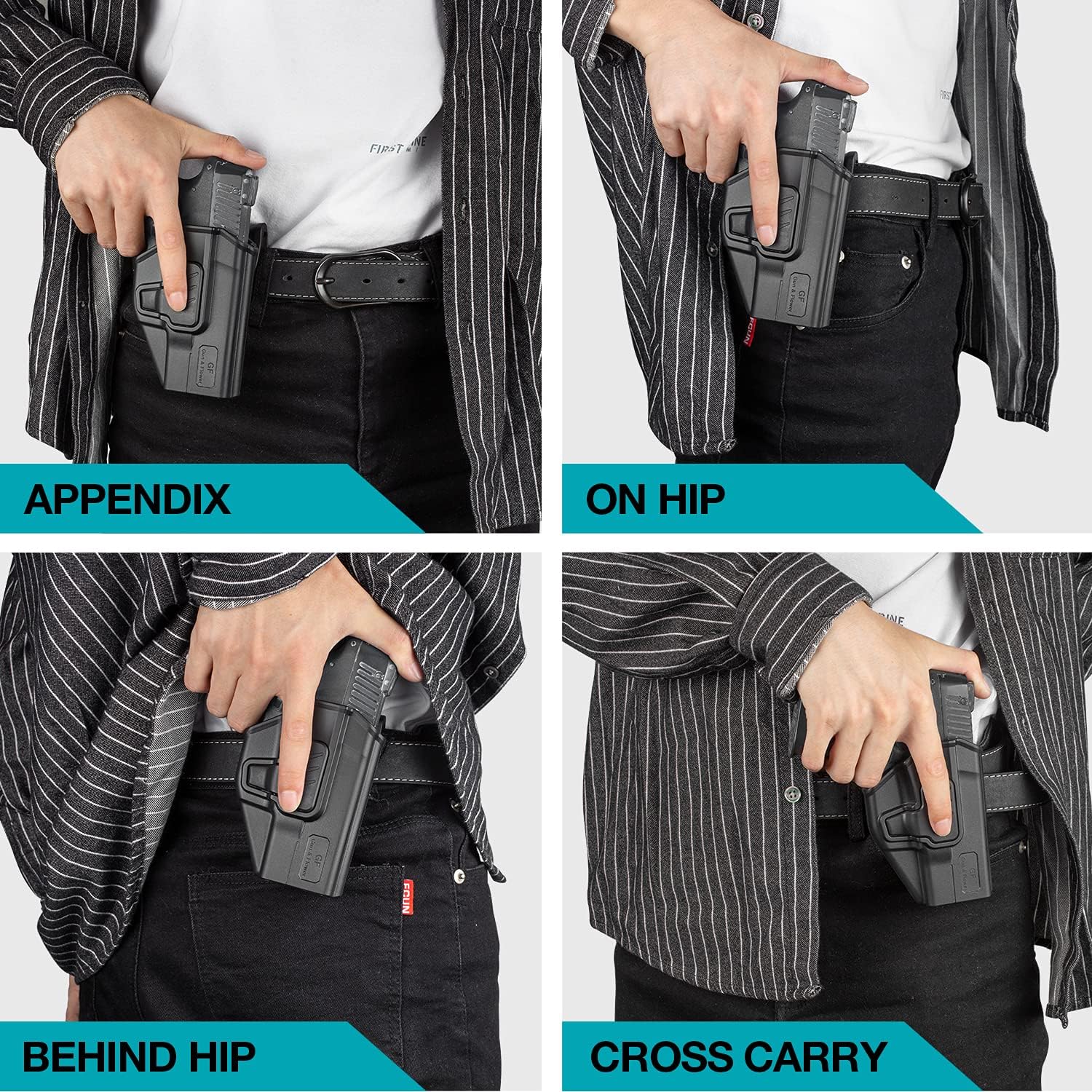 Funda M&P Shield de 0.354 in, funda OWB para mano derecha Smith & Wesson M&P Shield de 0.354 in.40M2.0-3.1 pulgadas. Funda de paleta para cintura