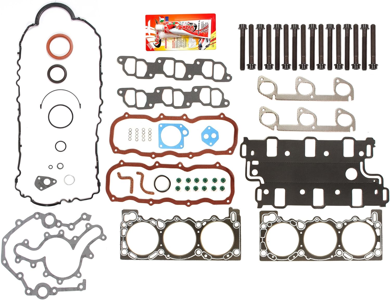 Compatible con pernos de cabeza de juego completo de juntas completas 90-94 4.0 Ford Explorer Ranger Aerostar Mazda VIN X