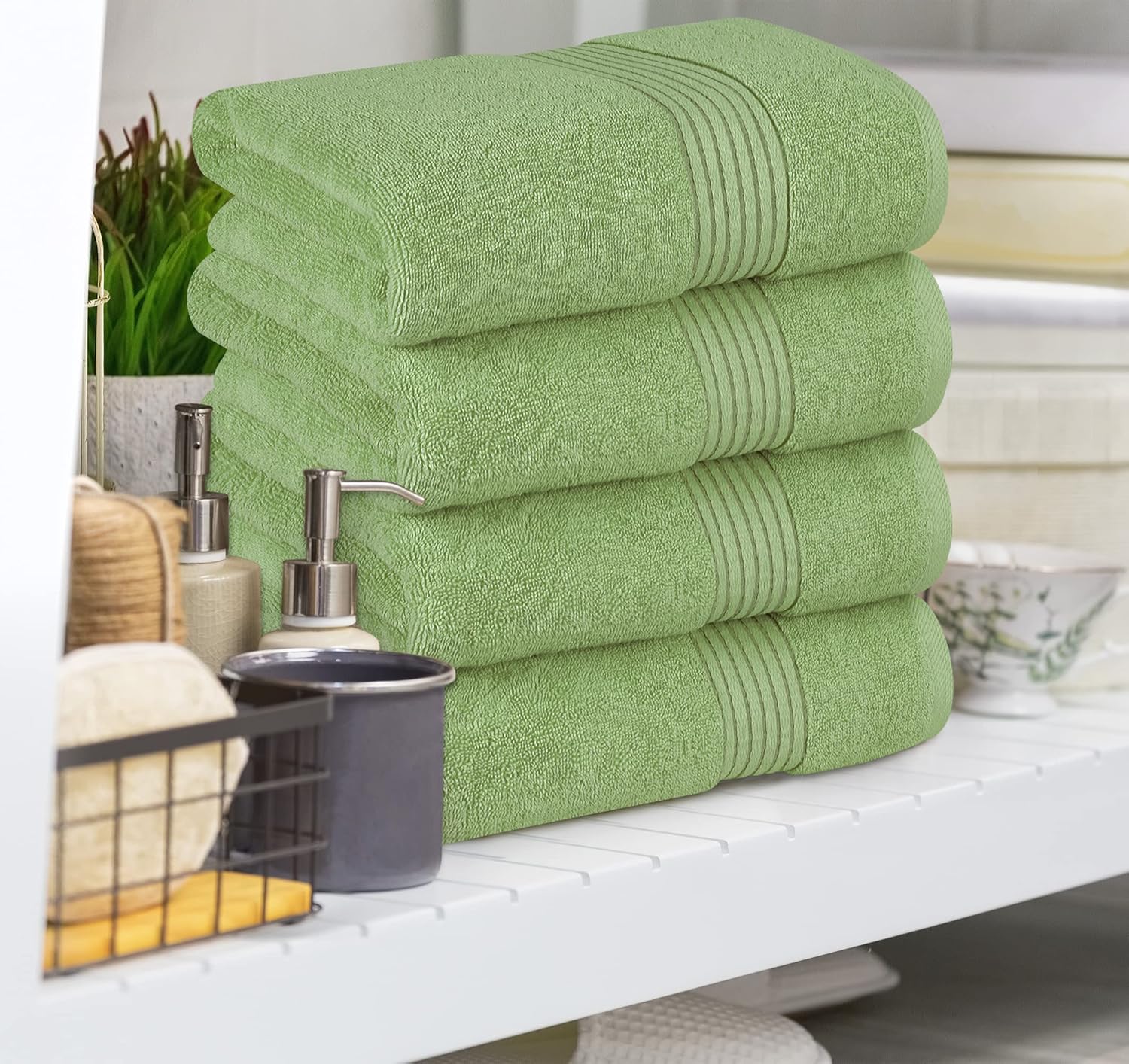 Utopia Towels – Juego de toallas de baño 100 % algodón hilado en anillo, 600 GSM, secado rápido, muy absorbentes y suaves al tacto, perfectas para