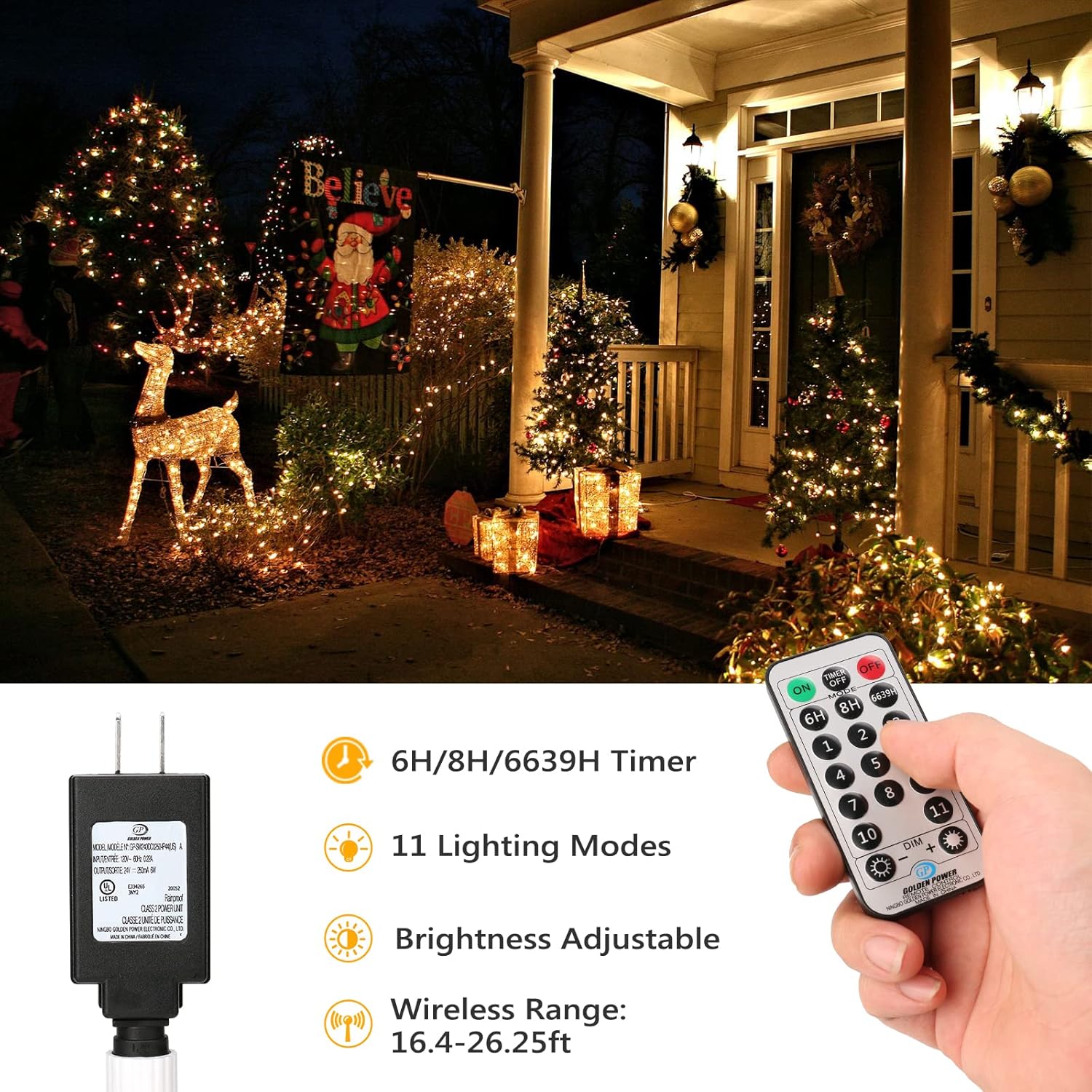 BrizLabs Luces de Navidad de doble color, 269 pies, 800 luces LED de Navidad de color blanco cálido y multicolor con control remoto, 11 modos de