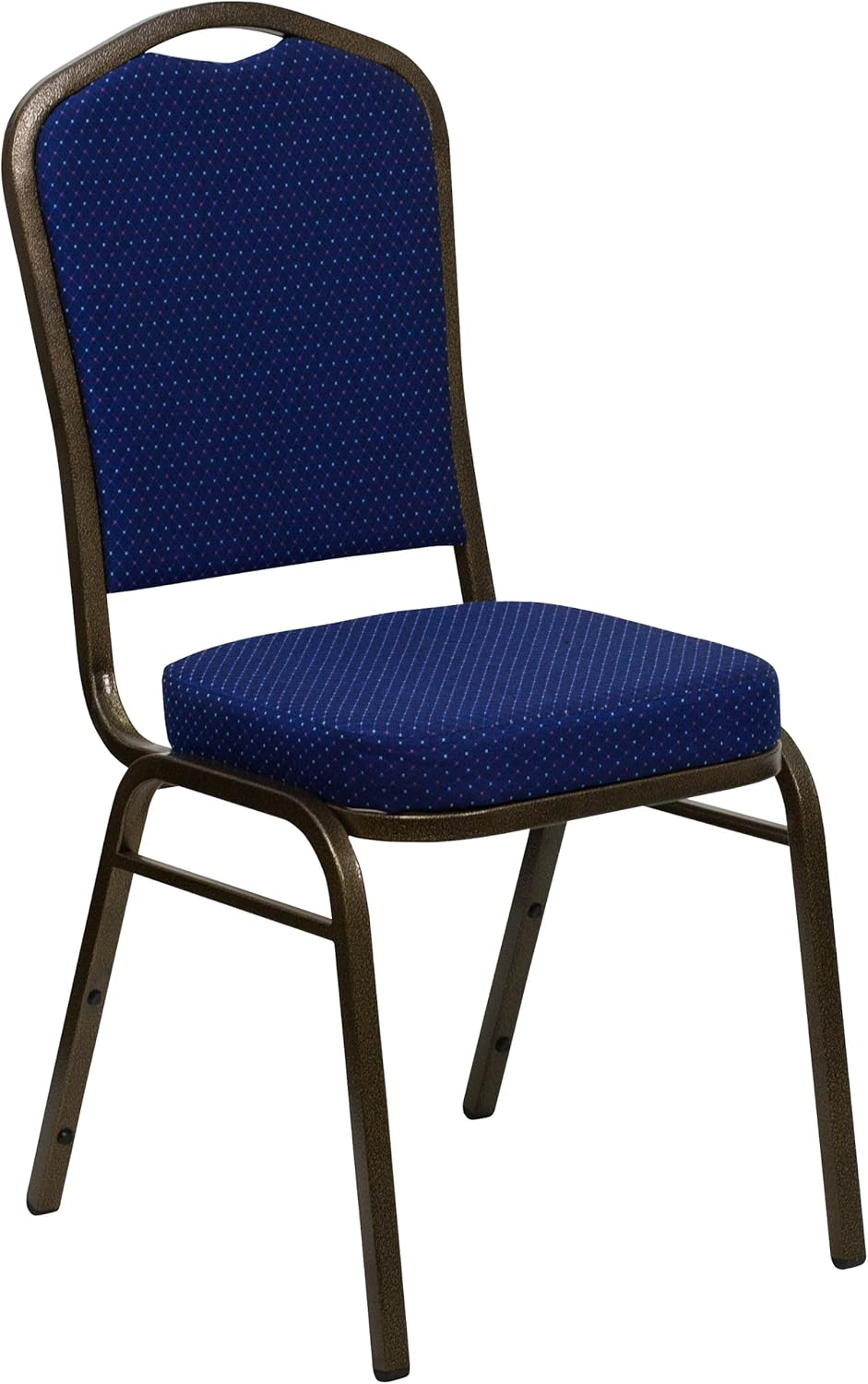 BizChair Silla de banquete de la parte posterior de la corona, tela azul marinomarco de la vena del oro