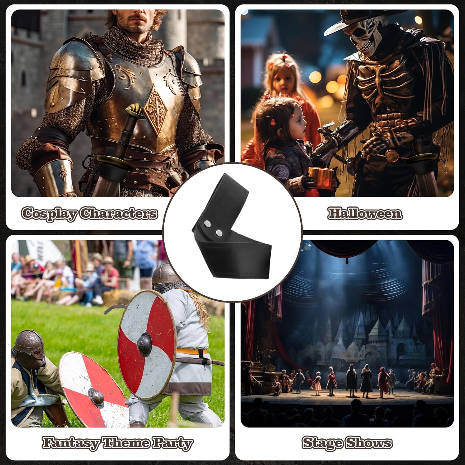 Funda de piel sintética para espada, soporte de transporte para cinturón de katanas, funda de daga de espada, funda de estoque para hombres adultos,