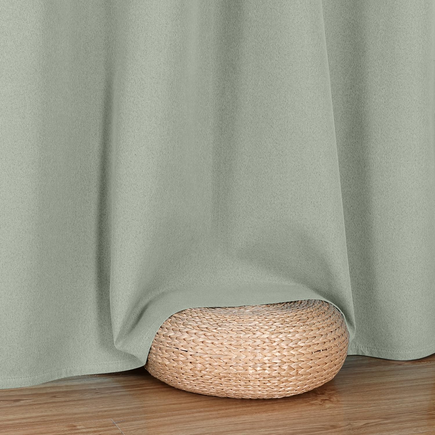 HOMEIDEAS Cortinas opacas 100% verde salvia para dormitorio, cortinas de lino de 63 pulgadas de largo, 2 paneles para sala de estar, lino sintético,