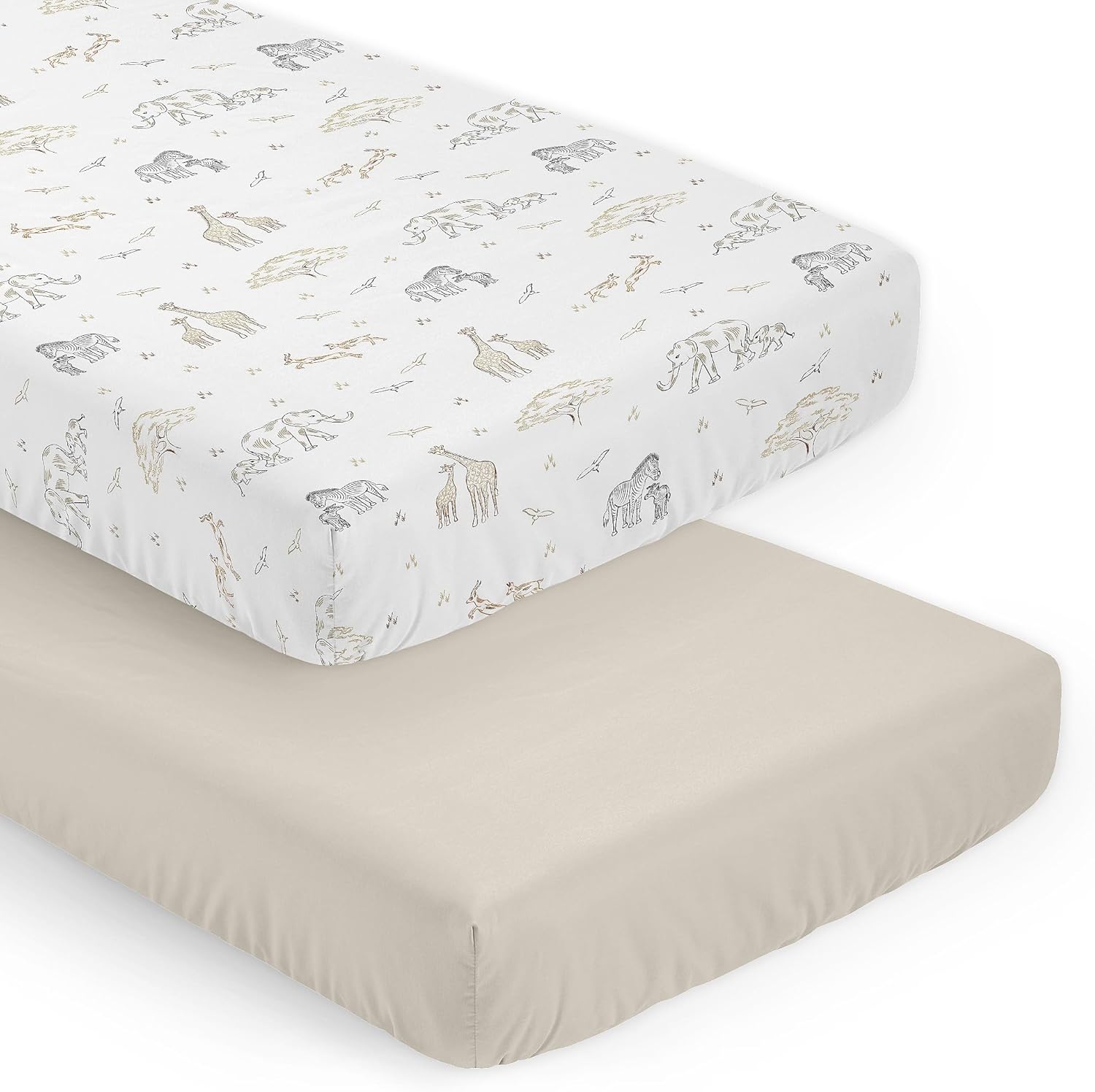 Sweet Jojo Designs Jungle Safari Animales Niño Niña Género Neutral Unisex Bebé Bebé Juego de Sábanas Ajustable Bebé Recién Nacido Guardería Cama