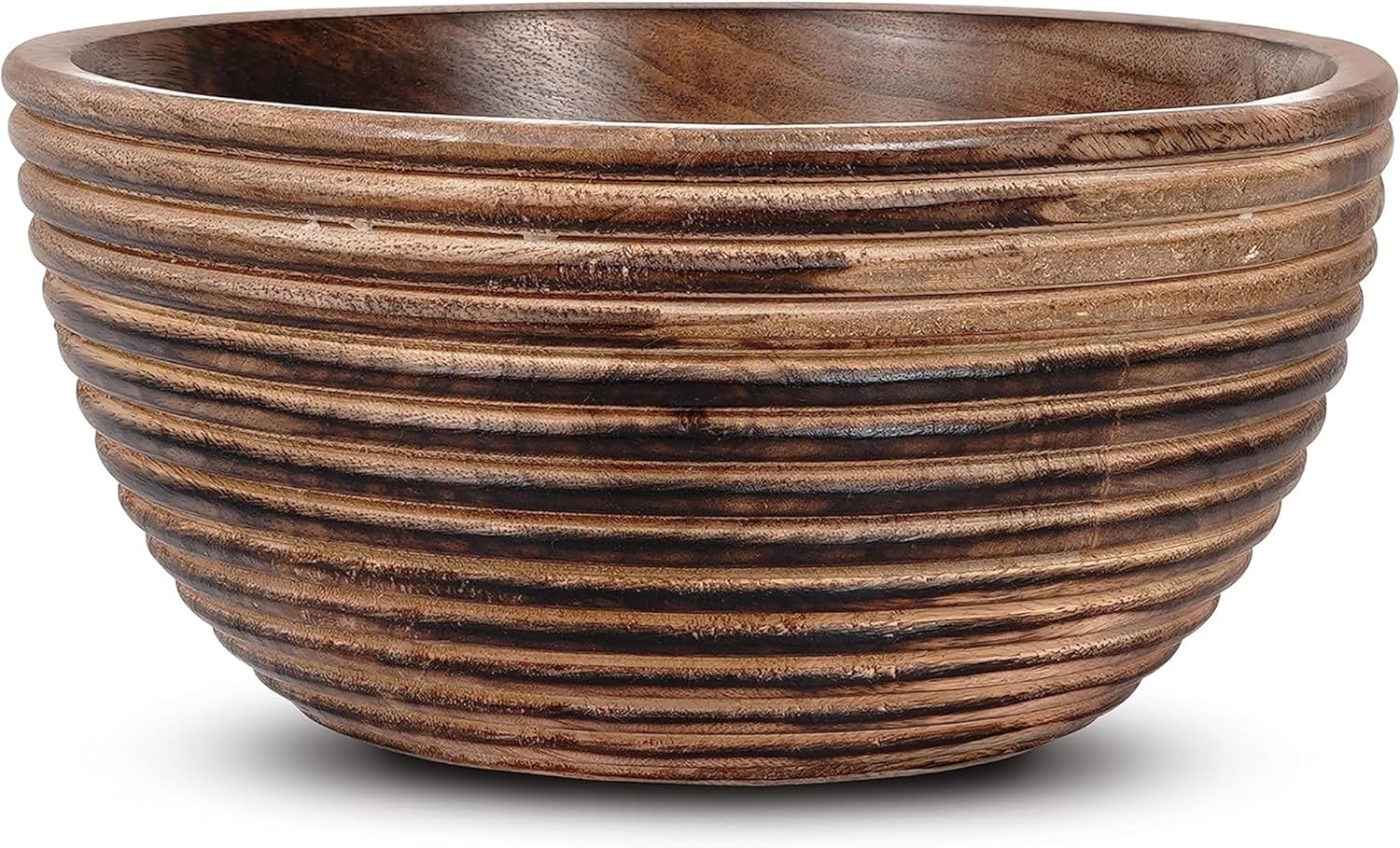 Mela Artisans Frutero de madera de 9 pulgadas, cuenco regular para ensaladas, cereales, aperitivos y mezcla, cuencos decorativos para cocina