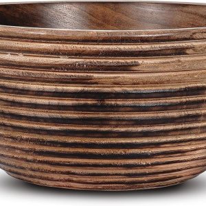 Mela Artisans Frutero de madera de 9 pulgadas, cuenco regular para ensaladas, cereales, aperitivos y mezcla, cuencos decorativos para cocina Mela Artisans Frutero de madera de 9 pulgadas, cuenco regular para ensaladas, cereales, aperitivos y mezcla, cuencos decorativos para cocina