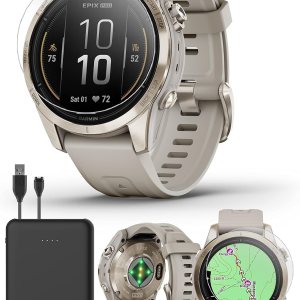 Garmin epix Pro (Gen 2) Sapphire (oro suavearena clara) Reloj GPS para exteriores 1.654 in con pantalla AMOLED y linterna integrada Paquete de Garmin epix Pro (Gen 2) Sapphire (oro suavearena clara) Reloj GPS para exteriores 1.654 in con pantalla AMOLED y linterna integrada Paquete de