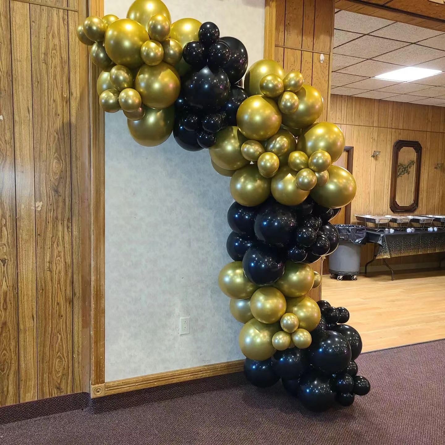 Kit de arco de guirnalda de globos negros y dorados, 158 piezas de globos de látex de 18, 10, 5 pulgadas, para baby shower, cumpleaños, boda,