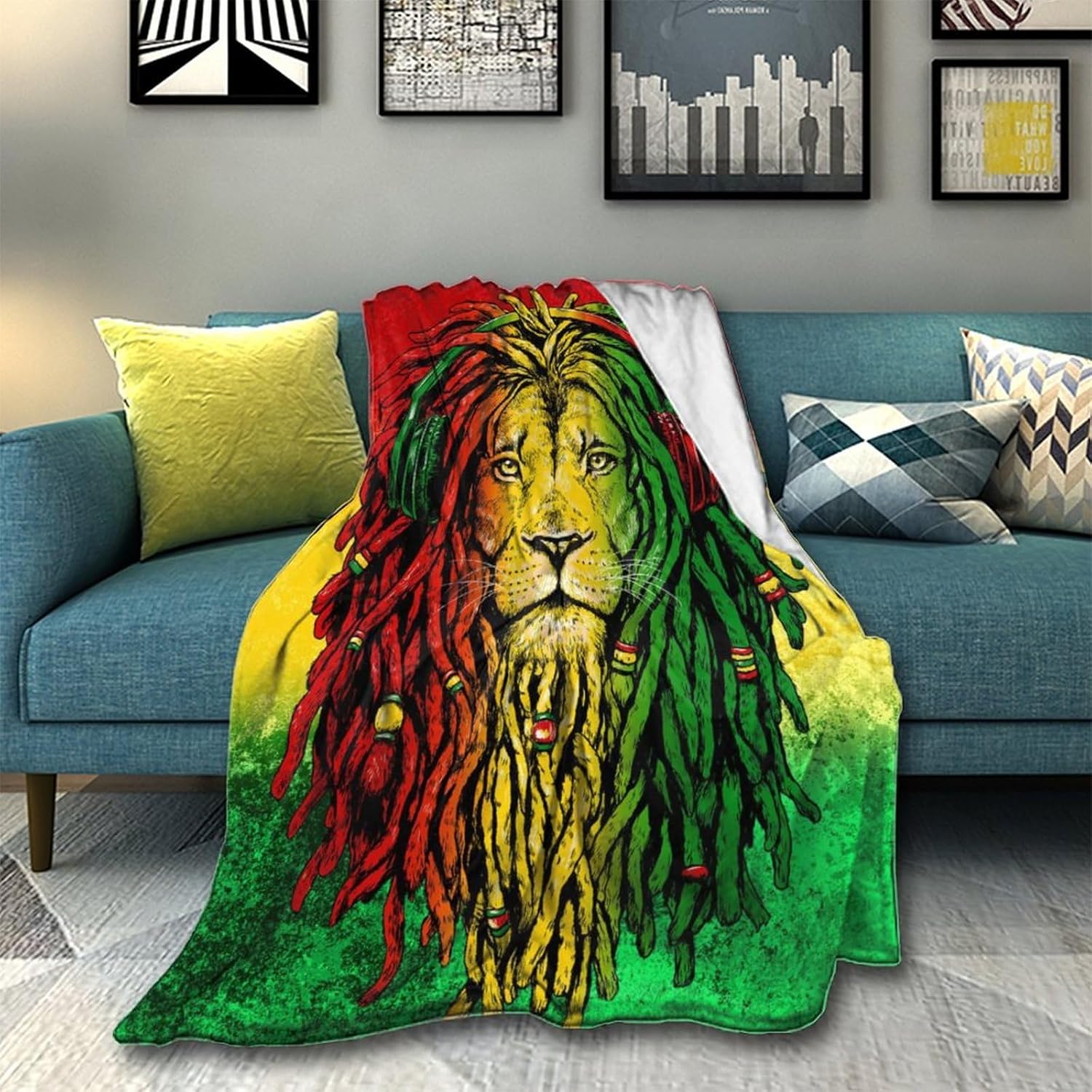 Supdreamc Manta ligera de franela acogedora, cálida y esponjosa para sofá, cama, sala de estar, oficina, manta de forro polar para viajes,