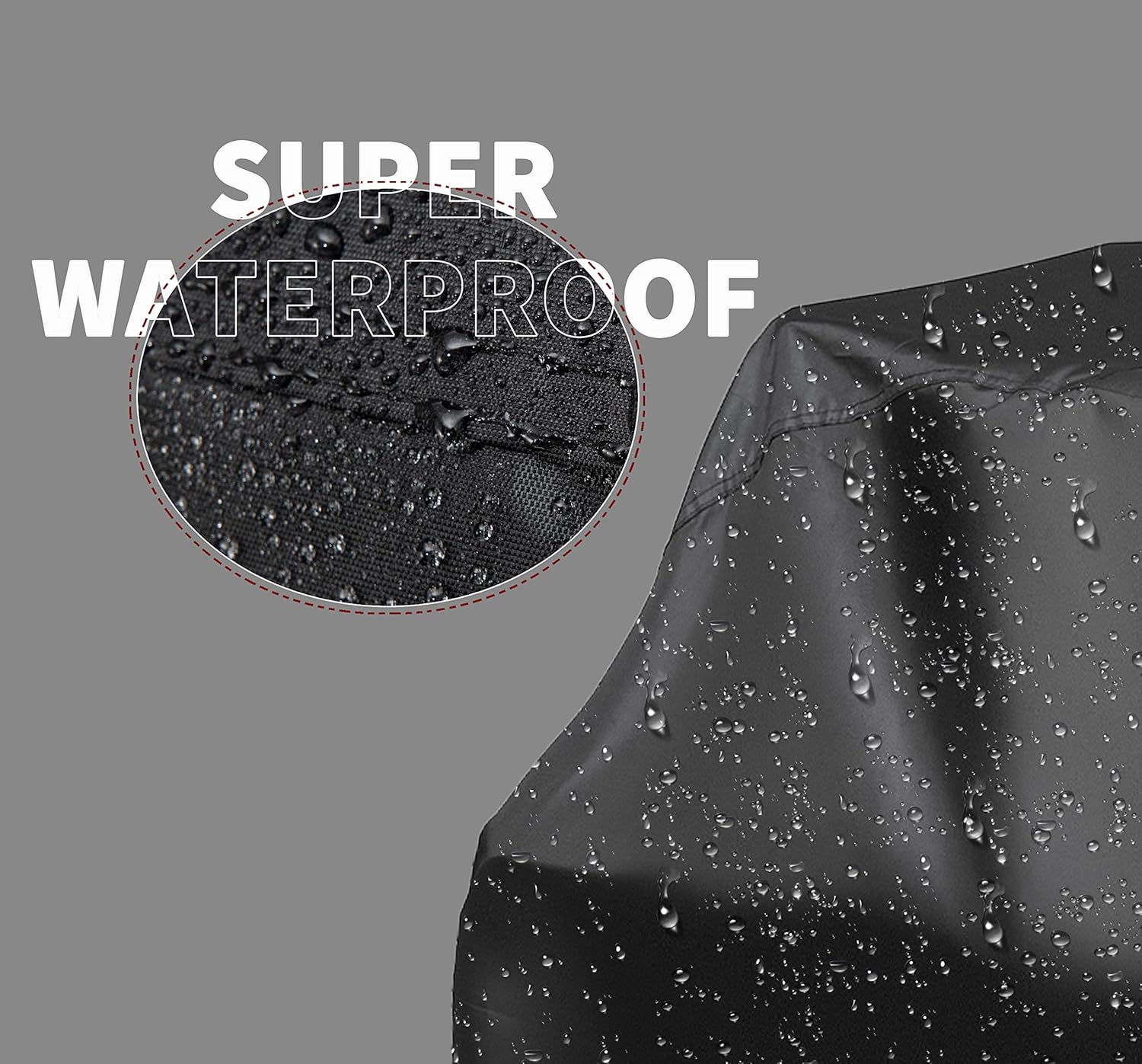 Funda para parrilla, 67 pulgadas, impermeable, material anti-UV con correas elásticas de velcro y cuerda de dobladillo ajustable para Weber