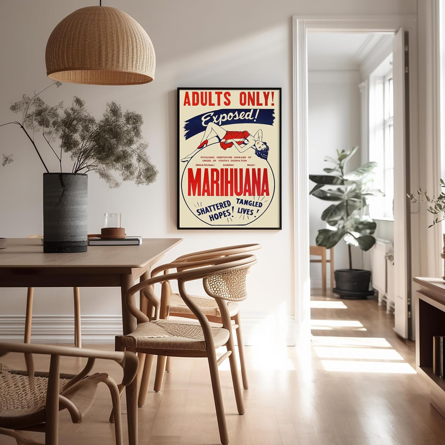Poster Master Póster vintage de la película de marihuana  Impresión retro expuesta a la marihuana  Arte de marihuana  Regalo para él, ella, hombres,