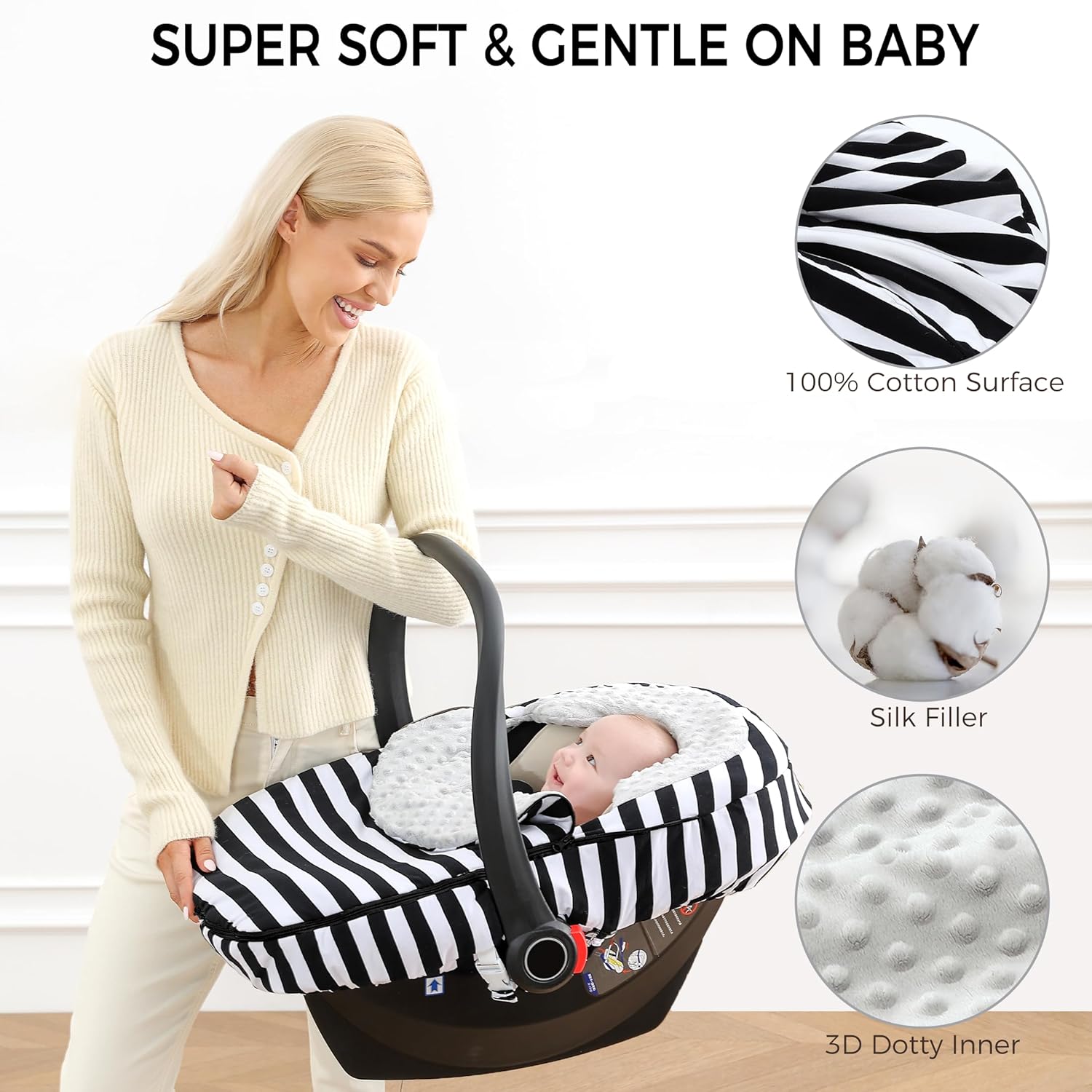 Funda de asiento de automóvil para bebé, funda resistente al invierno para asiento de automóvil y cochecito, toldo para asiento de automóvil para