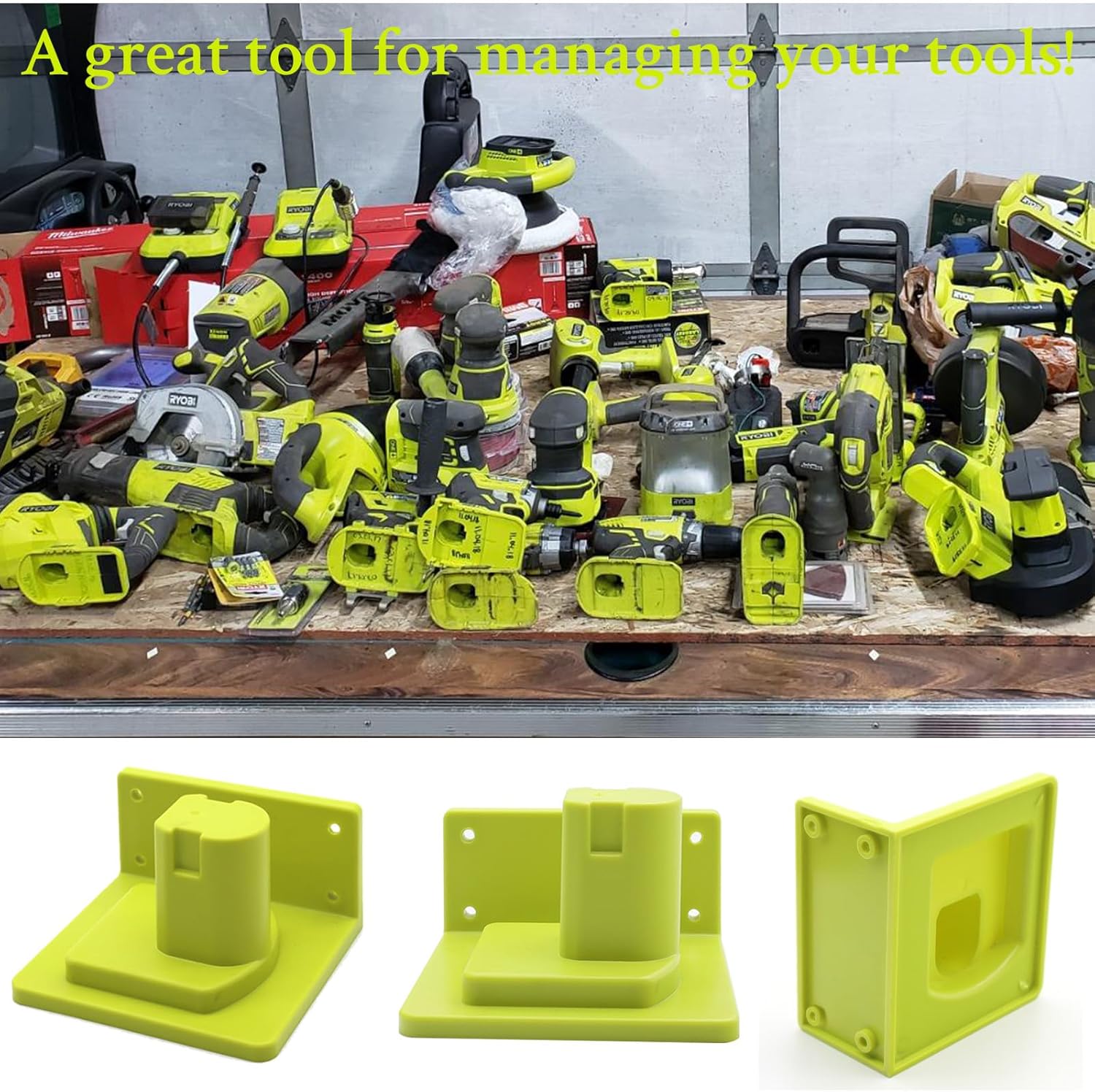 Paquete de 10 soportes de pared para herramientas compatibles con Ryobi 18V herramientas eléctricas soporte para muelle de pared gancho organizador