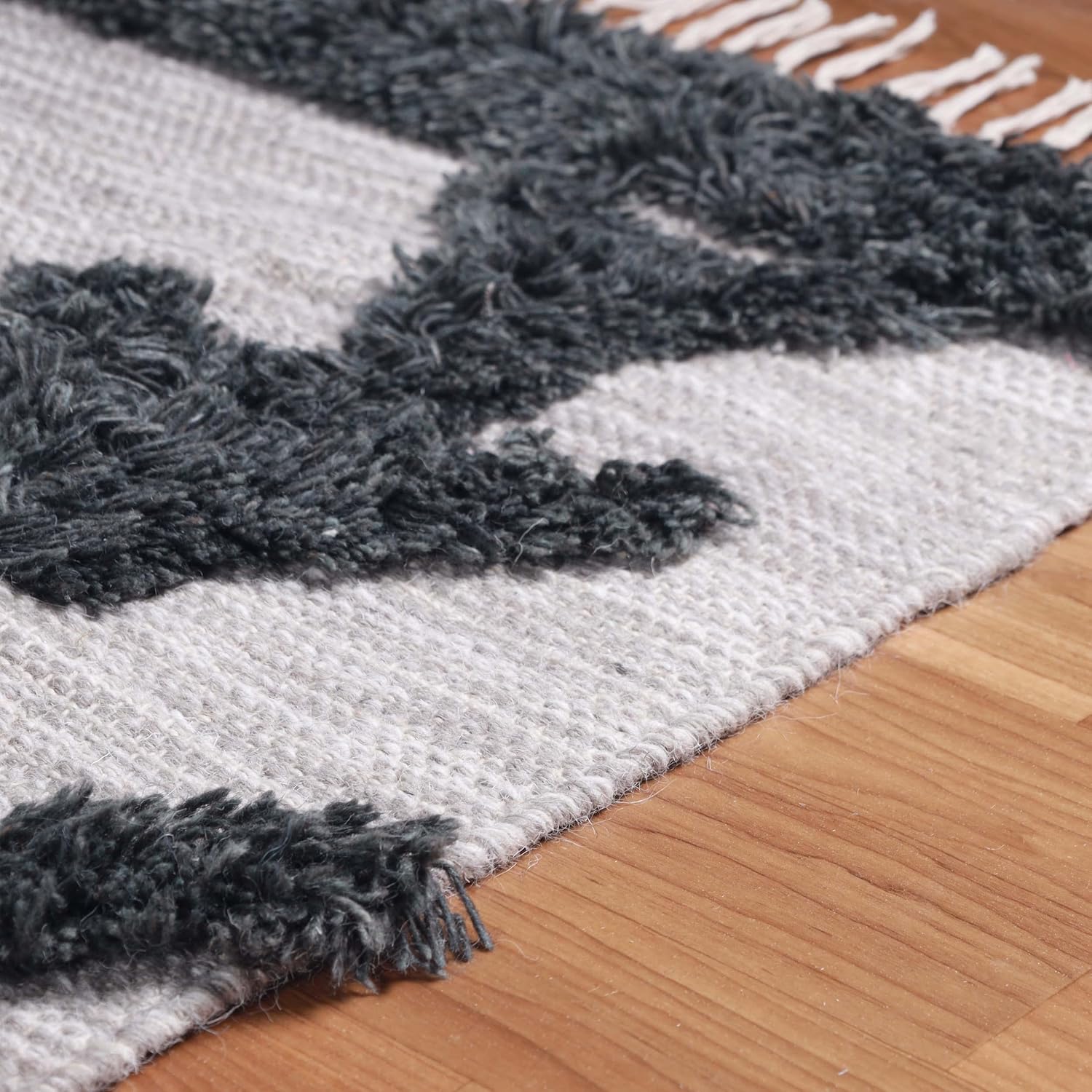 Superior Alfombra de lana copetuda a mano para interiores, decoración geométrica del hogar para sala de estar, cocinacomedor, dormitorio, oficina,