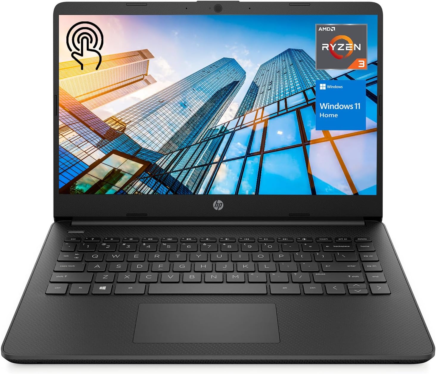 HP Essential Laptop, pantalla táctil HD de 14″, AMD Ryzen 3 5300U, 32 GB de RAM, SSD de 1 TB, cámara web, HDMI, Wi-Fi 5, Windows 11 Home, negro