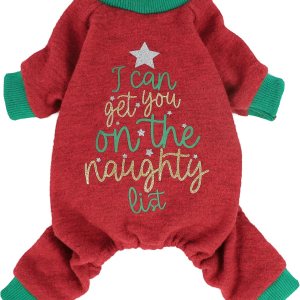 Fitwarm I Can Get You On The Naughty List – Conjunto de Navidad para perro, pijama de terciopelo ligero, abrigo de perrito, suéter de invierno para Fitwarm I Can Get You On The Naughty List – Conjunto de Navidad para perro, pijama de terciopelo ligero, abrigo de perrito, suéter de invierno para
