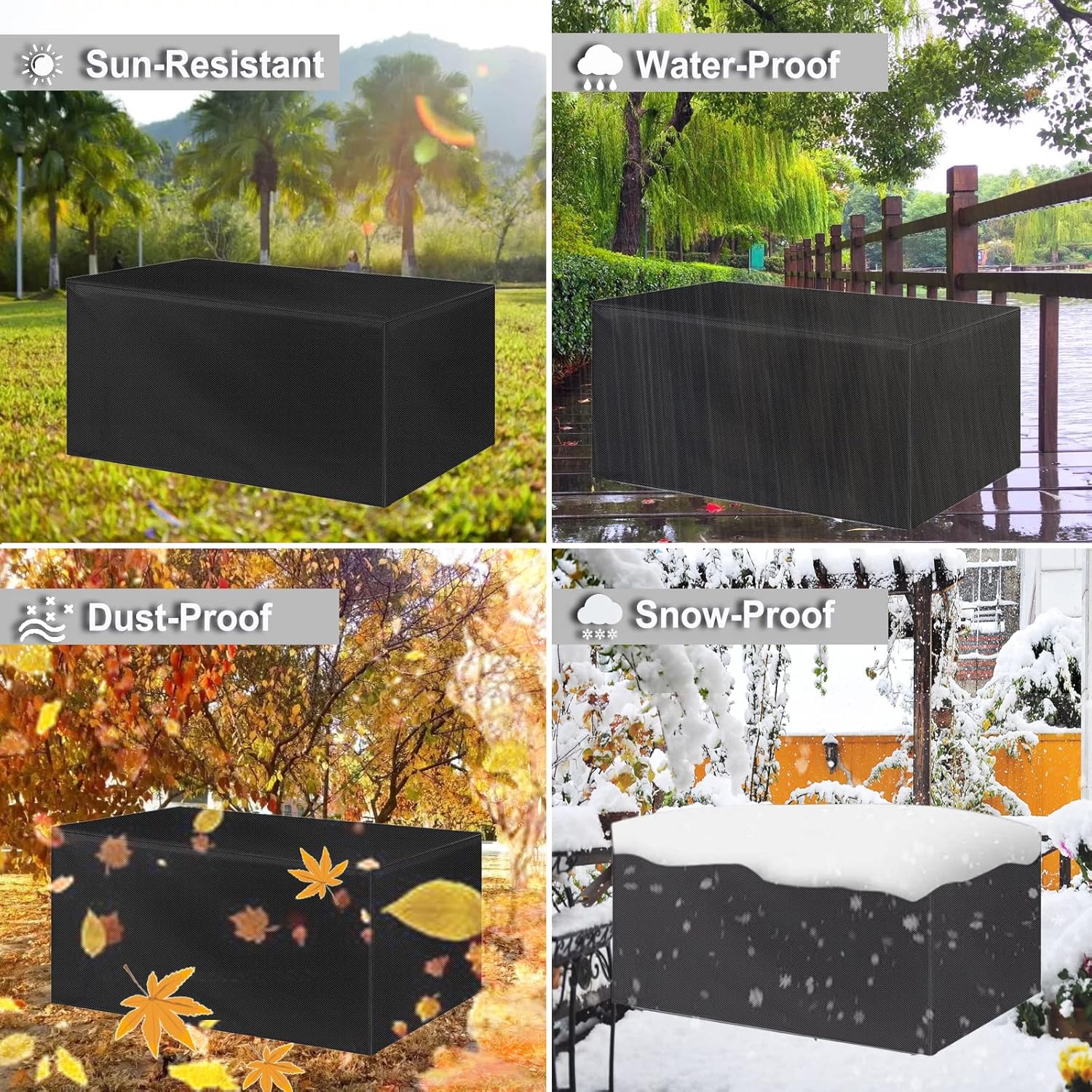 Funda para mesa de exterior, impermeable, para exteriores, juego de muebles de mesa de patio, impermeable, protectora para sillas de mesa de jardín,