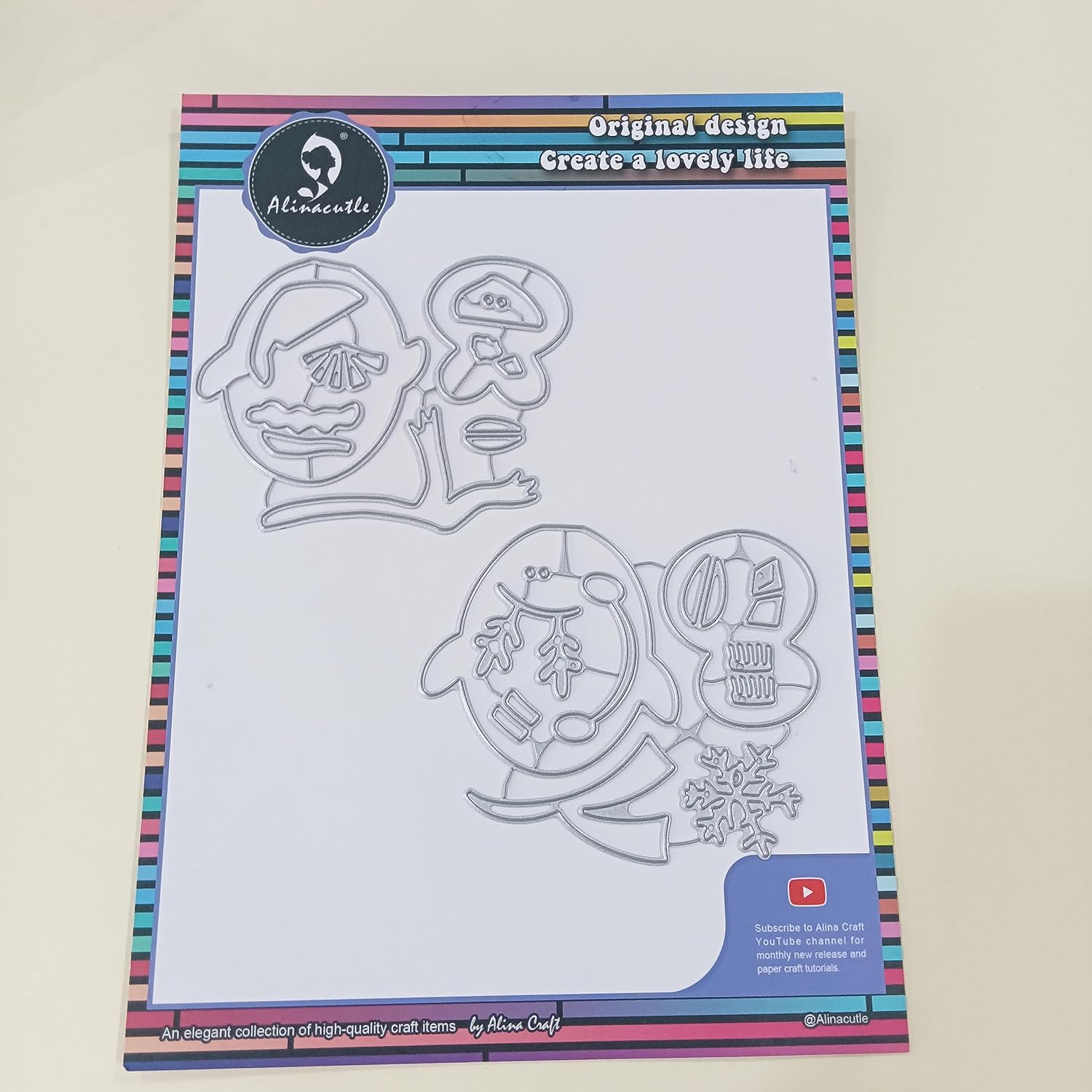 Alinacutle 2 piezas de bufanda de Navidad de invierno, diseño de pingüinos, troquelado de metal, para hacer tarjetas hechas a mano, álbum de